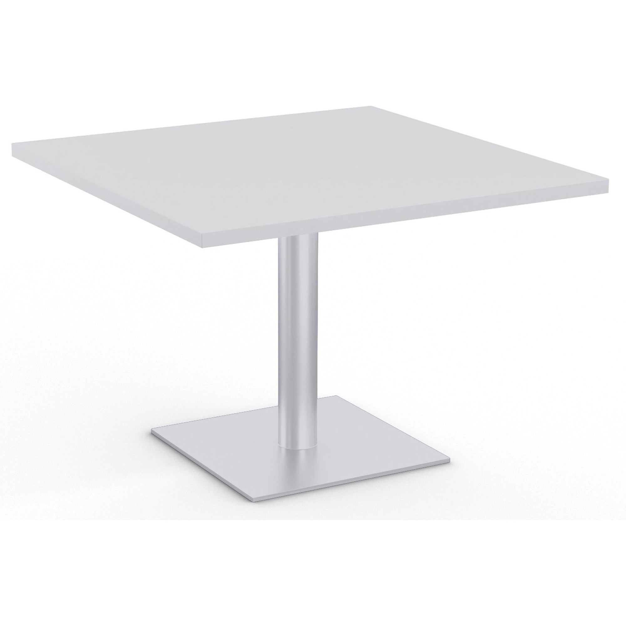 Special-T Sienna Hospitality Table - High Pressure Laminate (HPL) Square Top - Powder Coated Base - 36" Table Top Length x 36" Table Top Width x 1.13" Table Top Depth - 29" Height - Breakroom, Hospitality, Cafeteria - Assembly Required - Fashion Gray - Particleboard Top Material - 1 Each