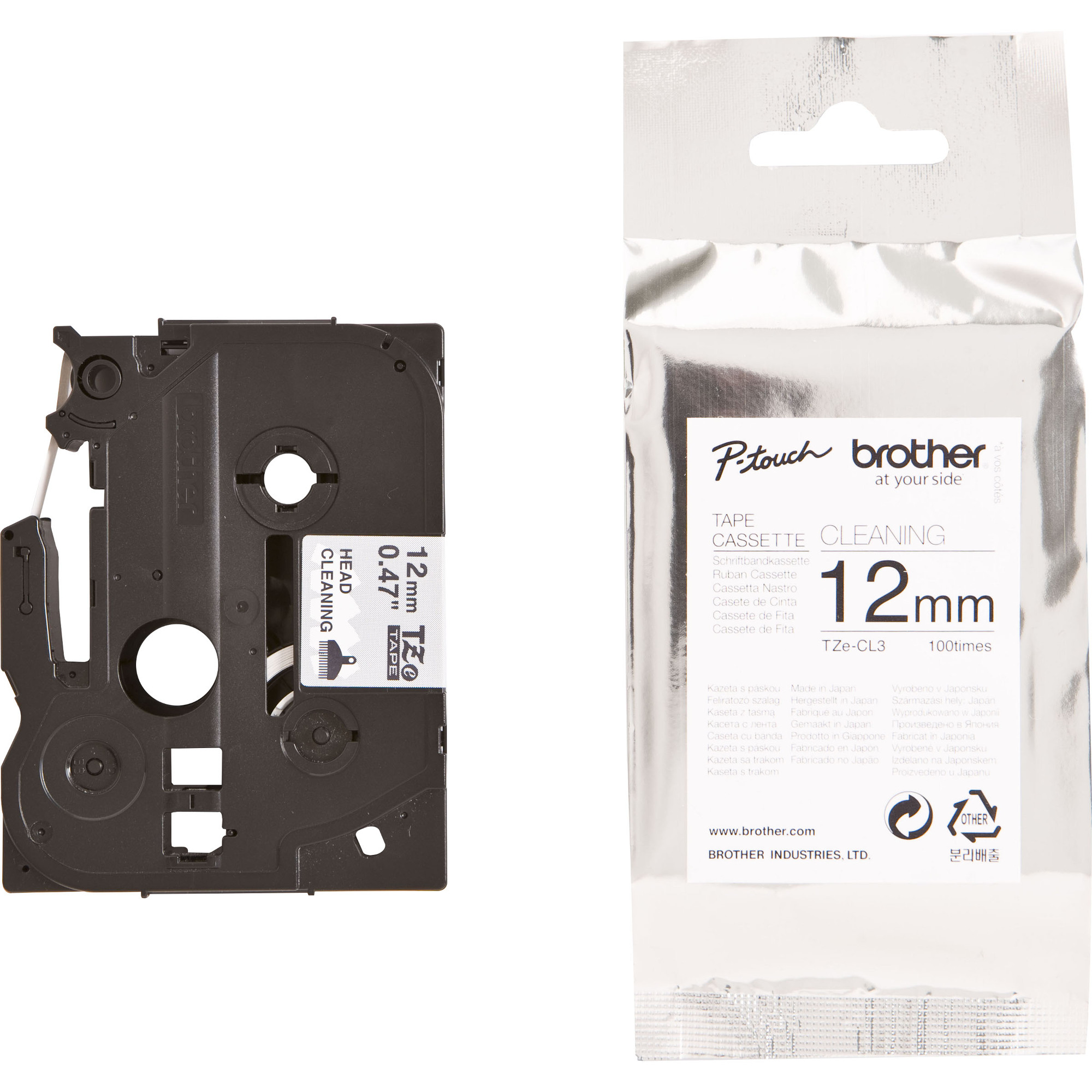Brother TZe-CL3 12mm Cleaning Tape - For Printer Head - 1