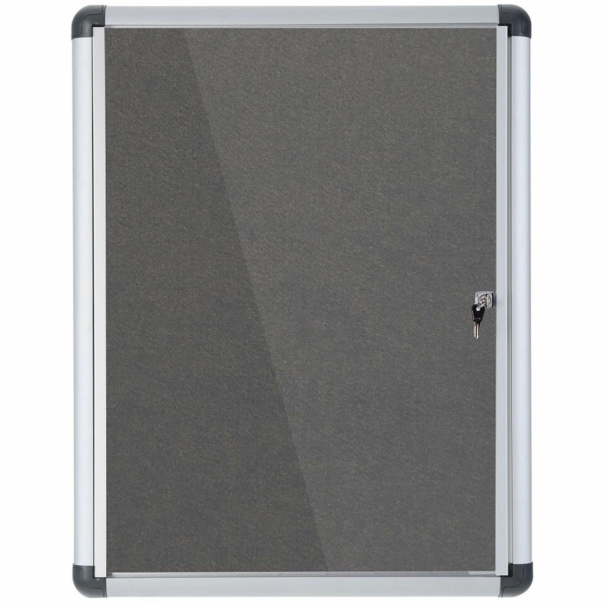 MasterVision SlimLine Magnetic Gray Fabric Enclosed Board