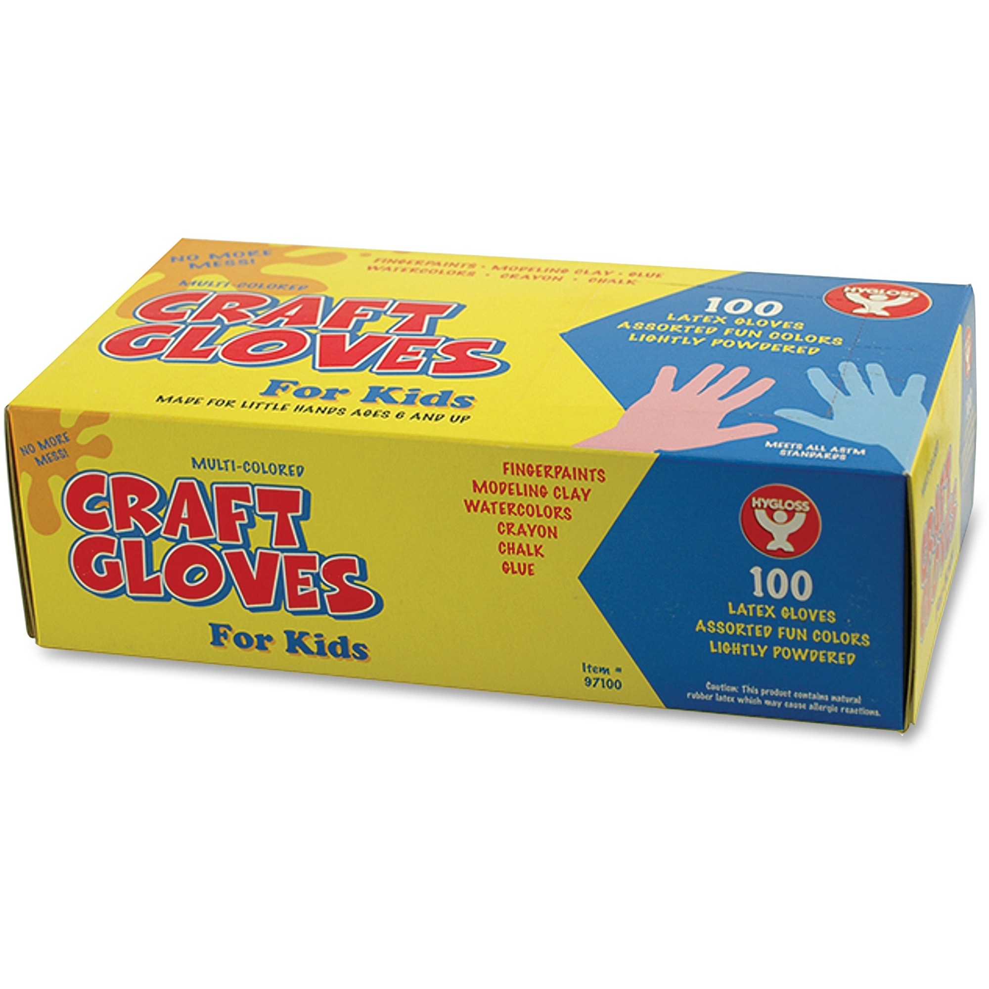 Hygloss Kids Colored Latex Craft Gloves