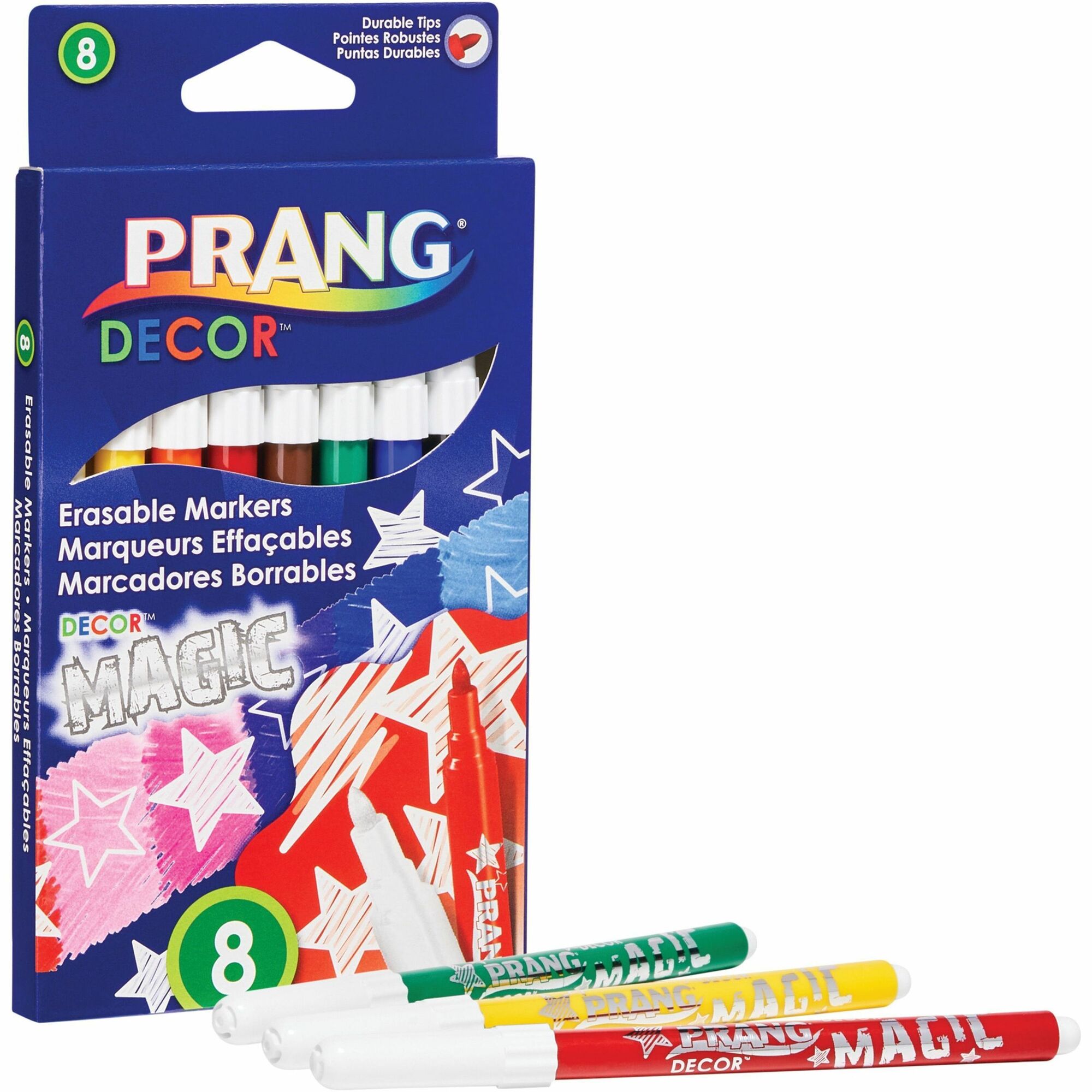 Prang Decor Magic Erasable Markers Assorted Water Based Ink 8 / Set