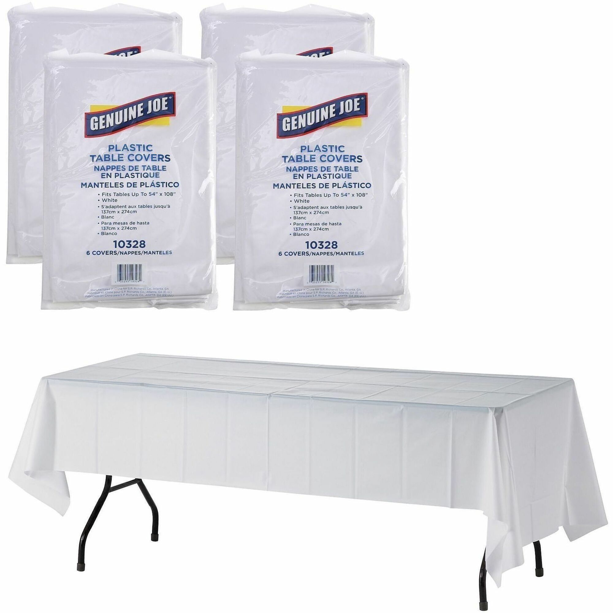 Genuine Joe Plastic Rectangular Table Covers
