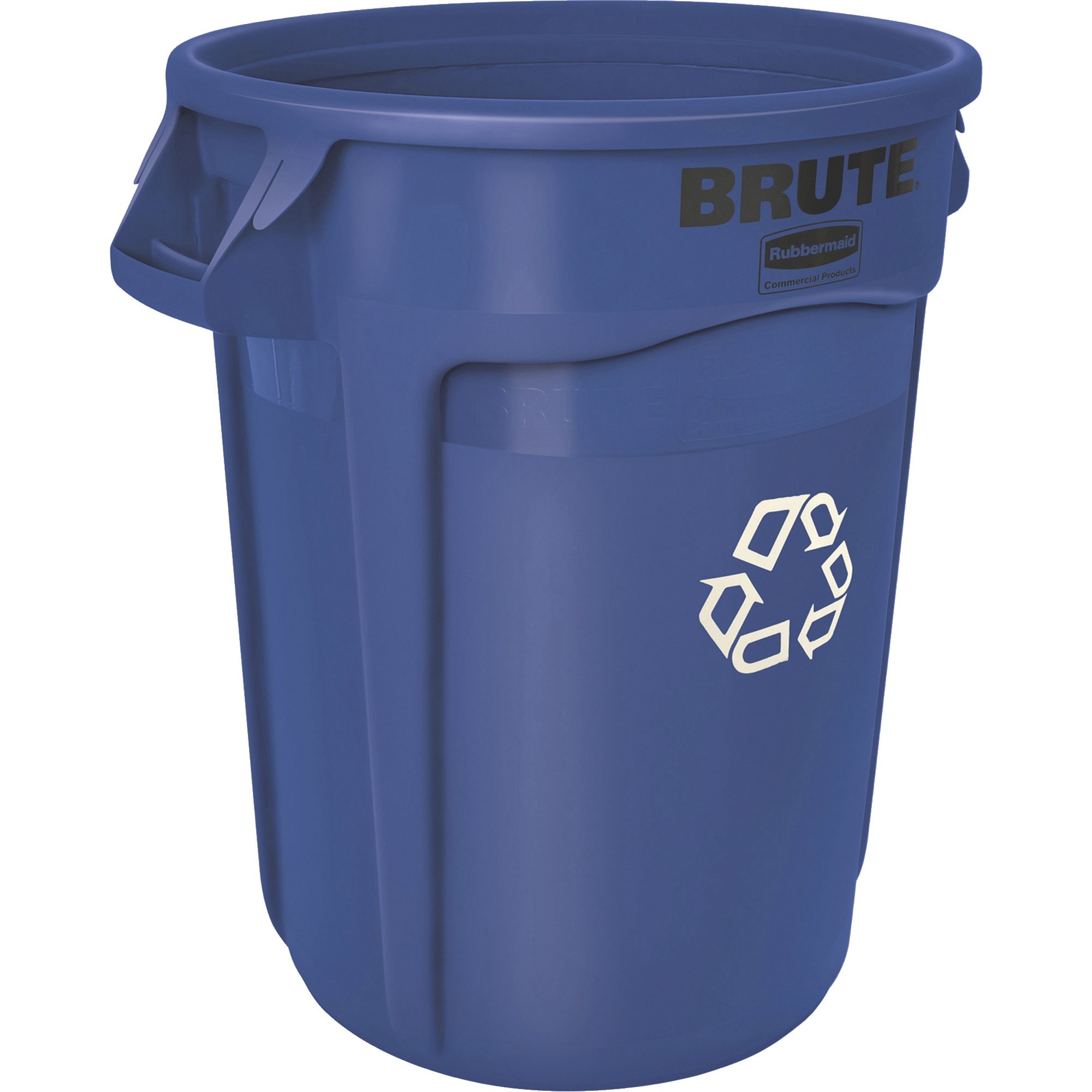 Rubbermaid Commercial Brute 32-Gallon Vented Container - 32 gal Capacity - Round - Warp Resistant, Reinforced, UV Coated, Damage Resistant, Heavy Duty, Handle, Tear Resistant - 27.3" Height x 21.9" Diameter - Plastic - Blue - 1 Each