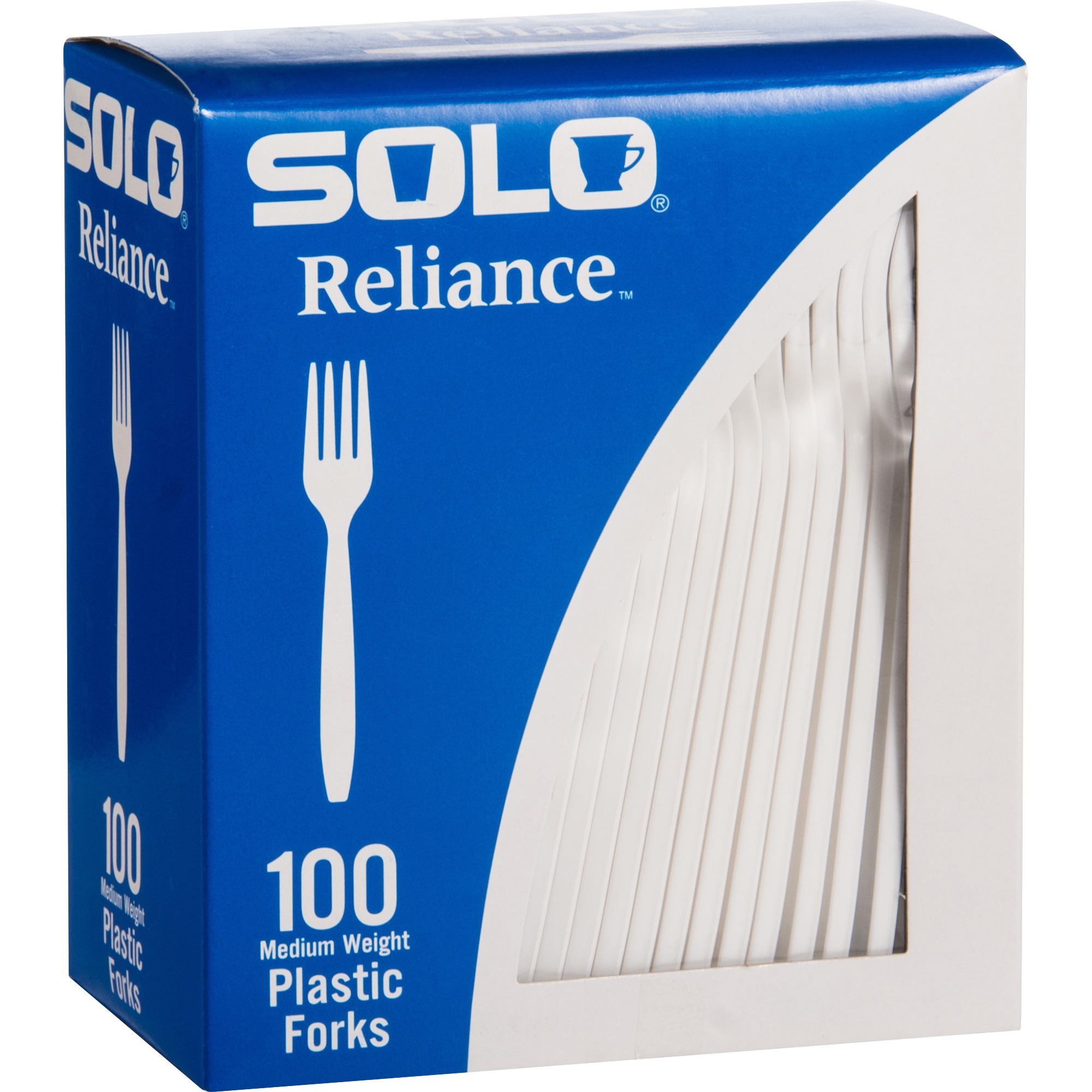 Solo Cup Reliance Medium Weight Boxed Forks - Fork - 1 x Fork - Disposable - White - 100 Box - 10 / Carton