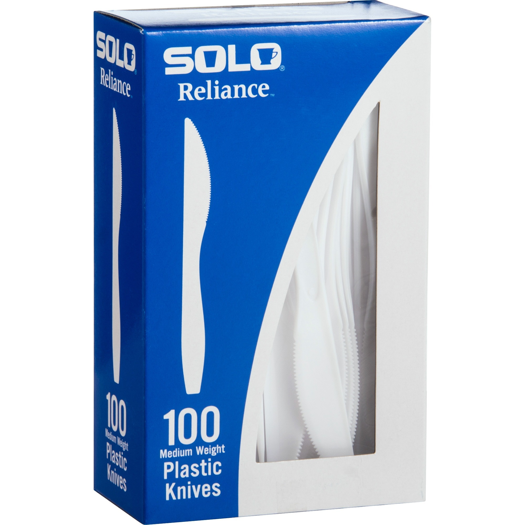 Solo Cup Reliance Medium Weight Boxed Knives - Knife - 1 x Knife - Breakroom - Disposable - White - 100 Box - 10 / Carton