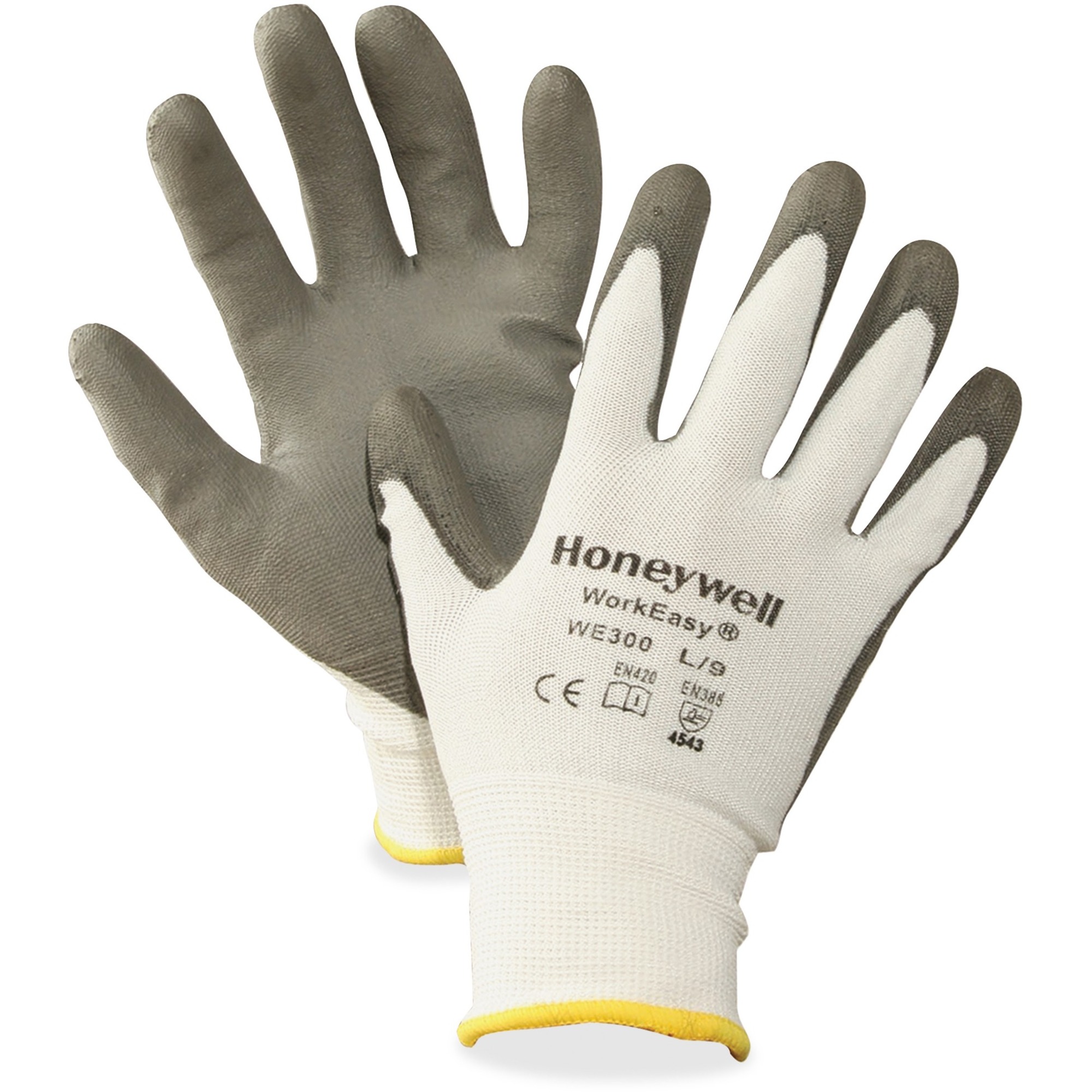 NORTH WorkEasy Dyneema Cut Resist Gloves - Polyurethane Coating - Large Size - Gray, Light Gray - Abrasion Resistant, Tear Resistant, Puncture Resistant, Cut Resistant, Knitted, Flexible, Lightweight, Comfortable - For Multipurpose, Construction, Municipal Service - 24 / Carton