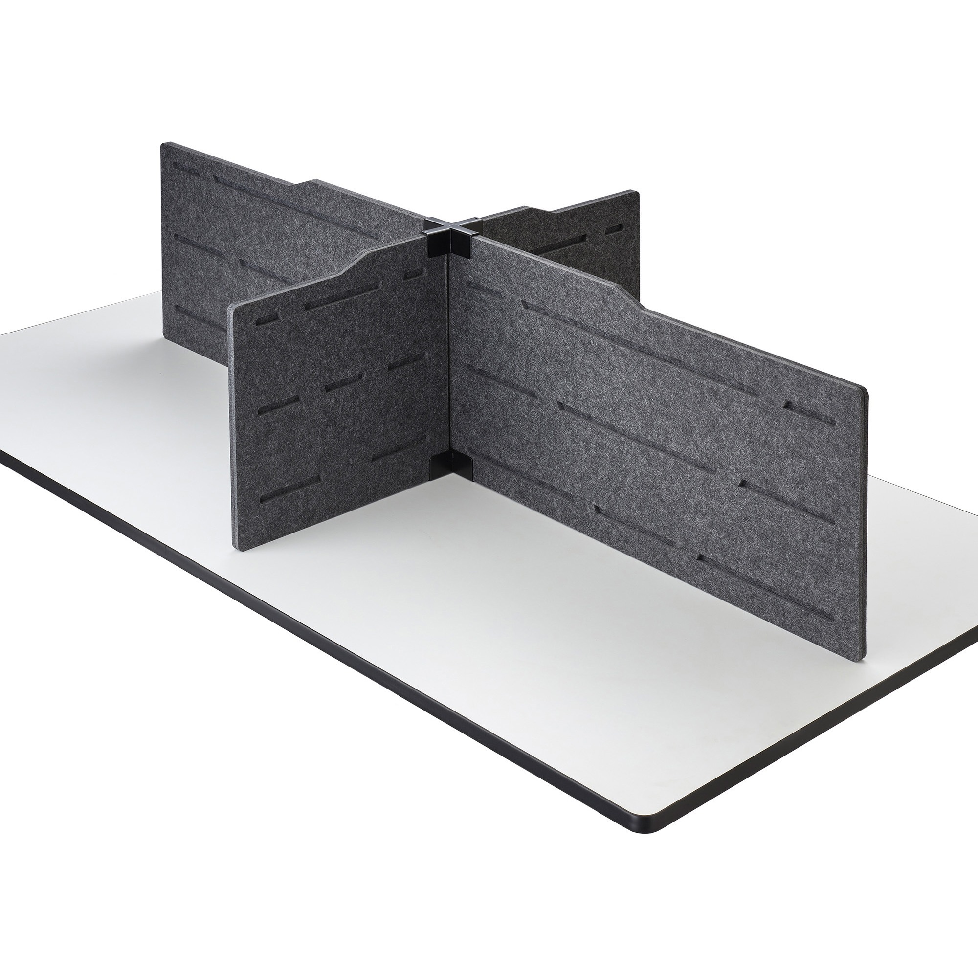 Safco Plus-connector Personal Privacy Panel Kit - 36" Width - Polyester Fiber, Steel - Gray - 1 Each