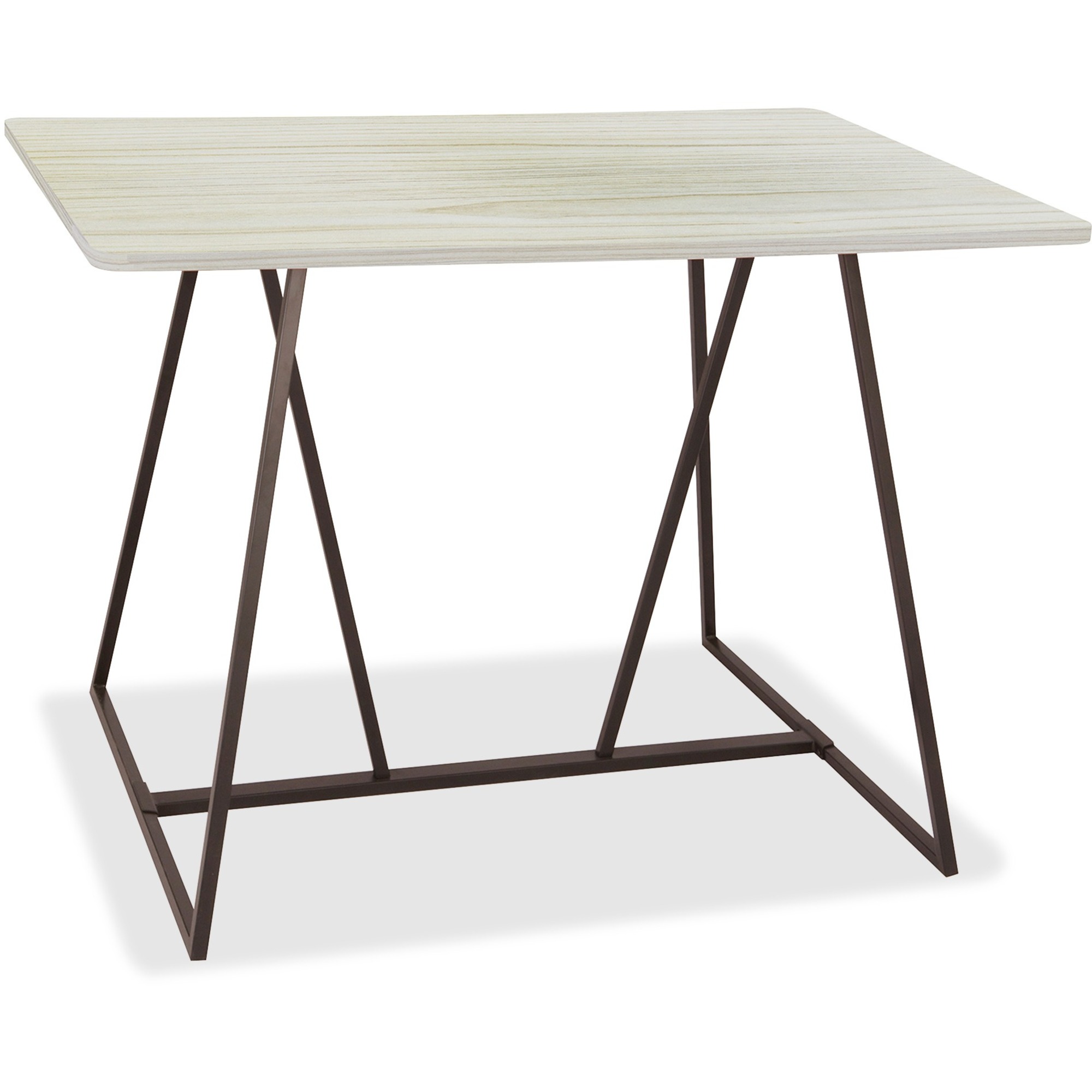Safco Oasis Standing-Height Teaming Table - High Pressure Laminate (HPL), White Top - 60" Table Top Width x 48" Table Top Depth - 42" Height - Assembly Required - 1 Each