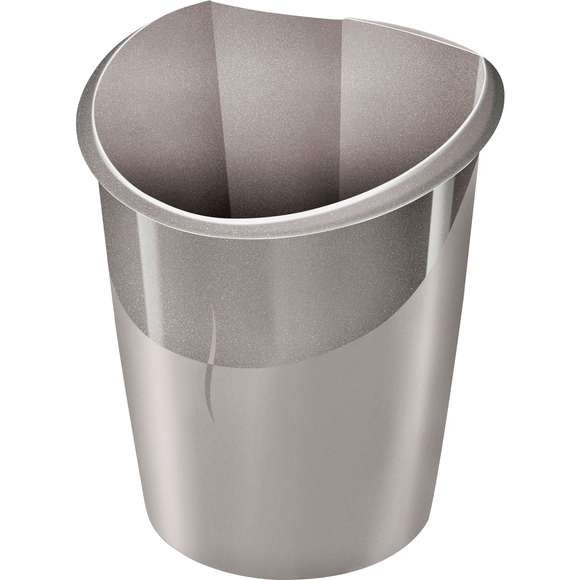 CEP Ellypse 15-liter Waste Bin - 3.96 gal Capacity - Handle - 15" Height x 11" Width x 12.5" Depth - Polypropylene - Gray - 1 Each