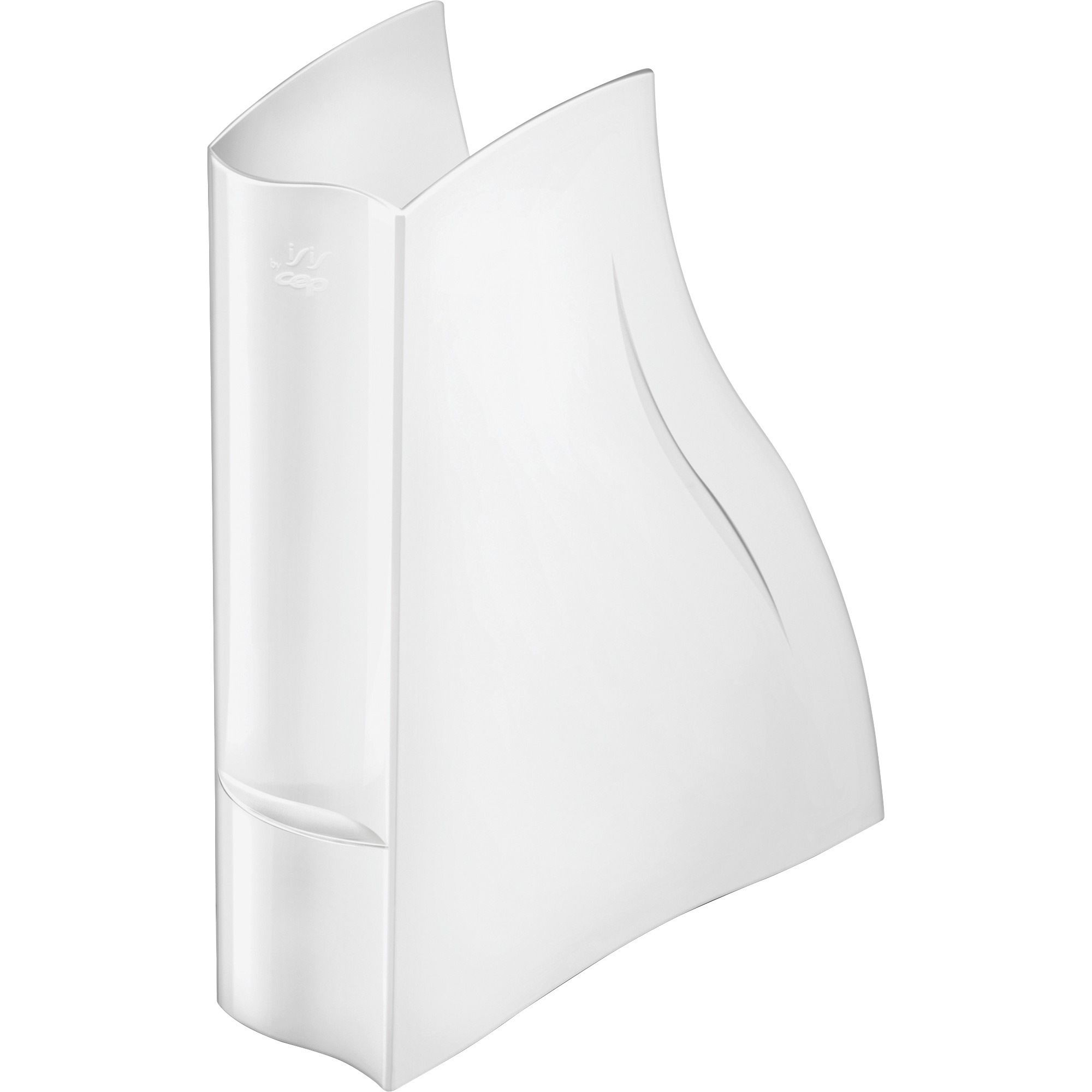 CEP Magazine Rack - 12.80" Height x 3.27" Width x 10.94" Depth - Finger Grip, Durable - White - Polystyrene - 1 Each