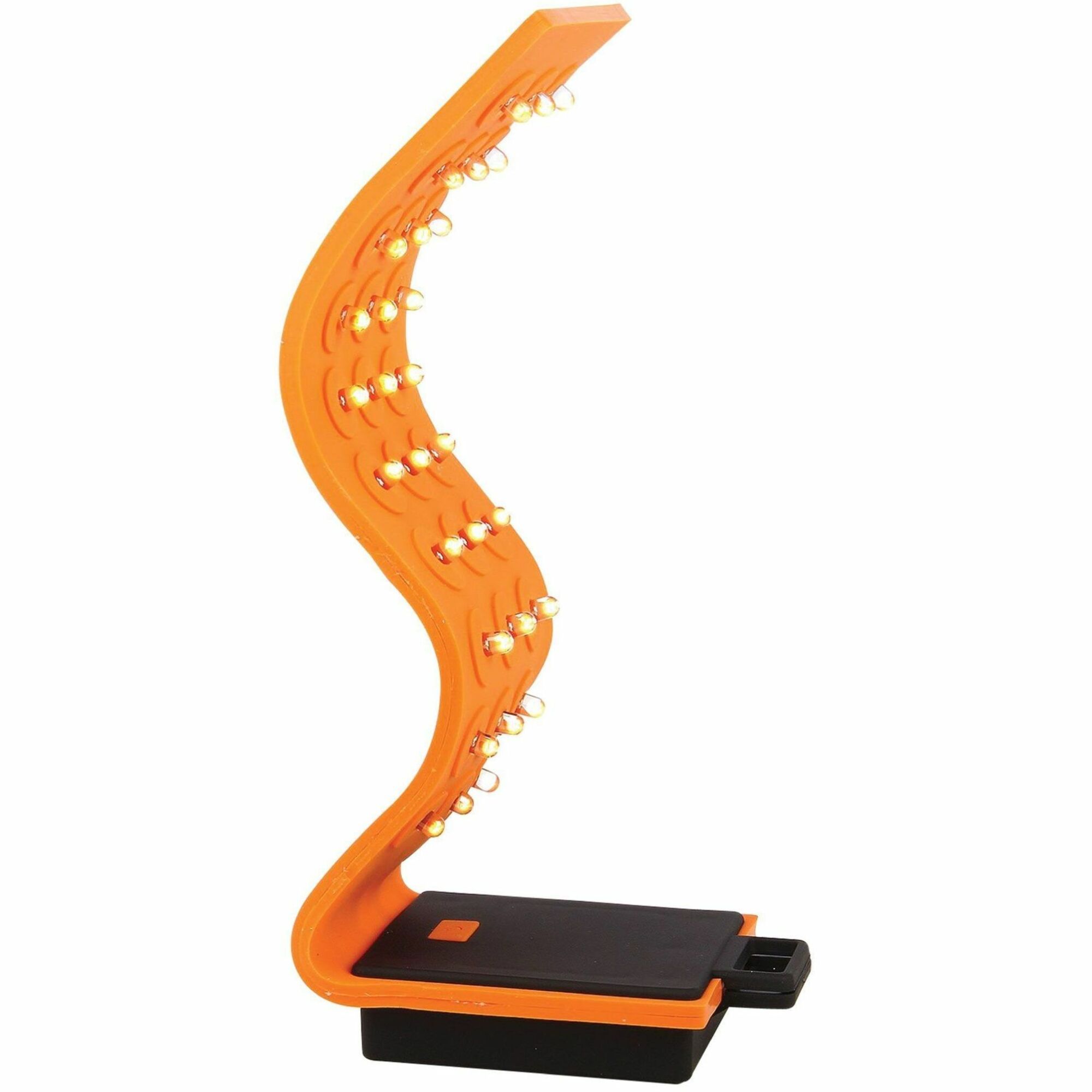 Baumgartens Silicone LED Flashlight - 30 x LED - 36 lm Lumen - AAA - Battery - Silicone - Water Resistant - Orange, Black - 1 Each