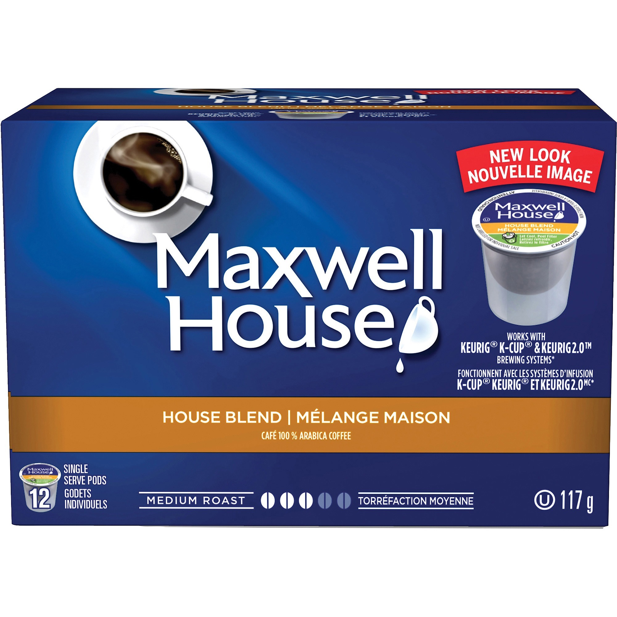 Maxwell House Medium Roast House Blend Coffee Pods K-Cup - House Blend ...