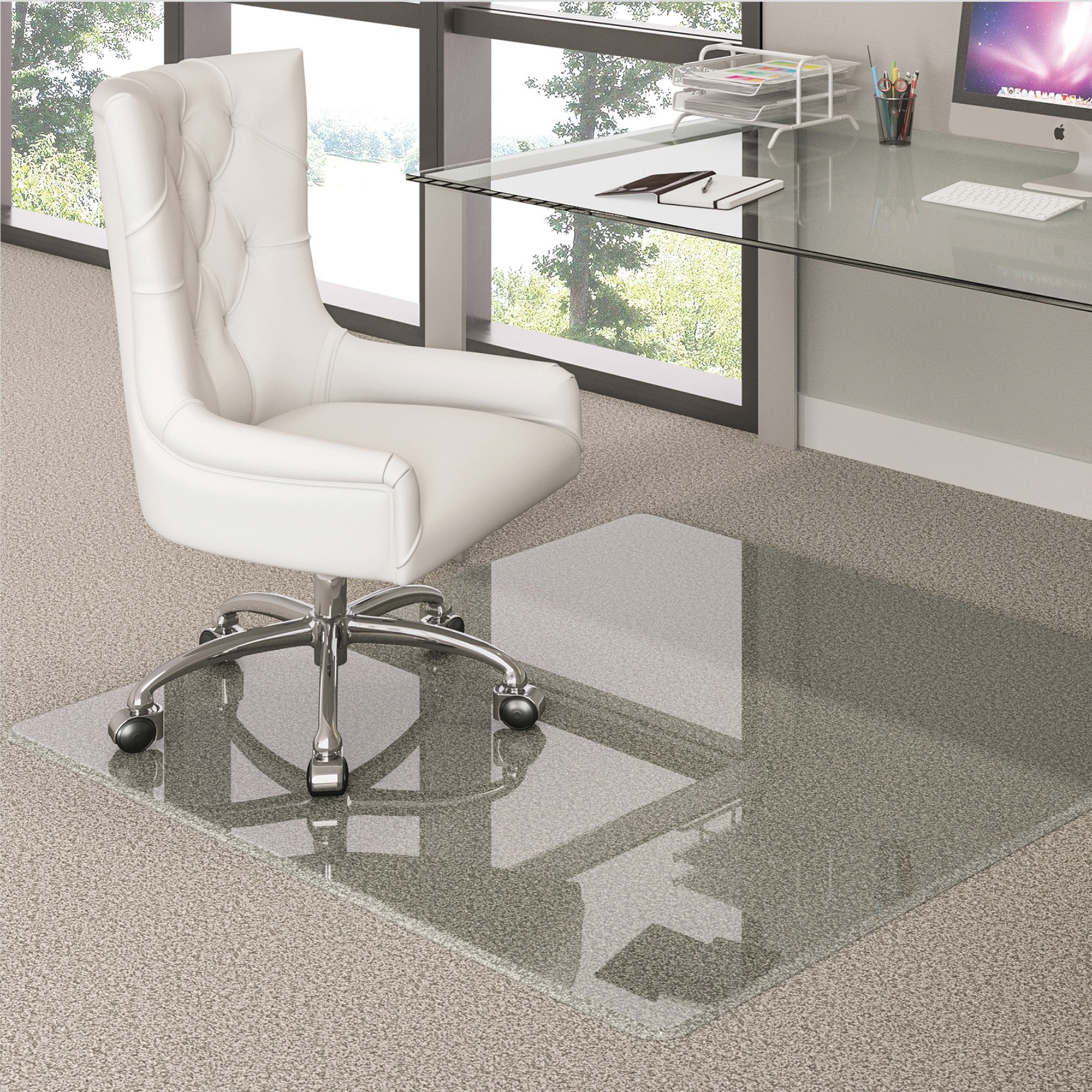 tempered glass chair mat 48 x 60