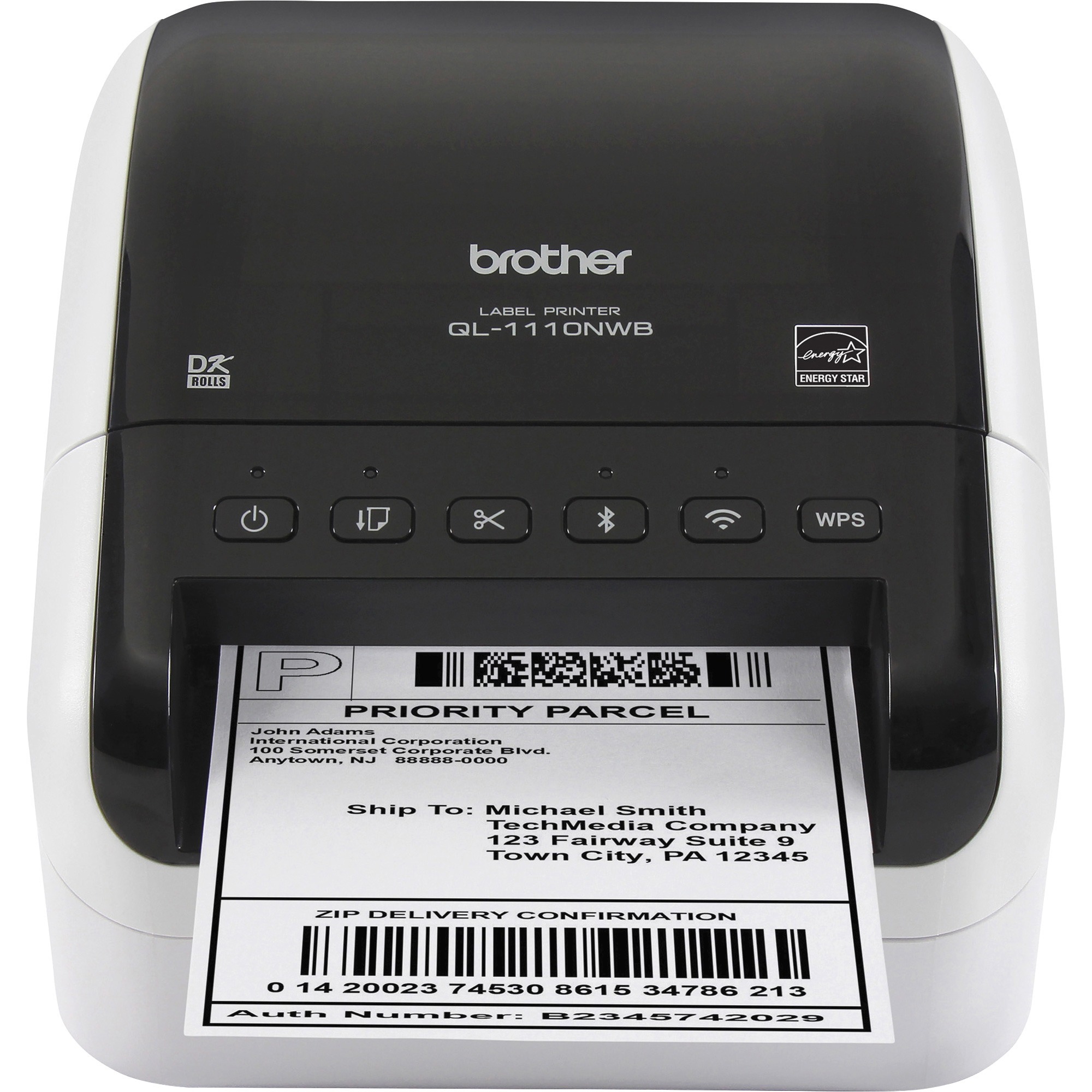Brother QL-1110NWB Desktop Direct Thermal Printer Monochrome Label Print  Ethernet USB Bluetooth 118.11" (3000 mm) Print Length 4" Print  Width 110 mm/s Mono