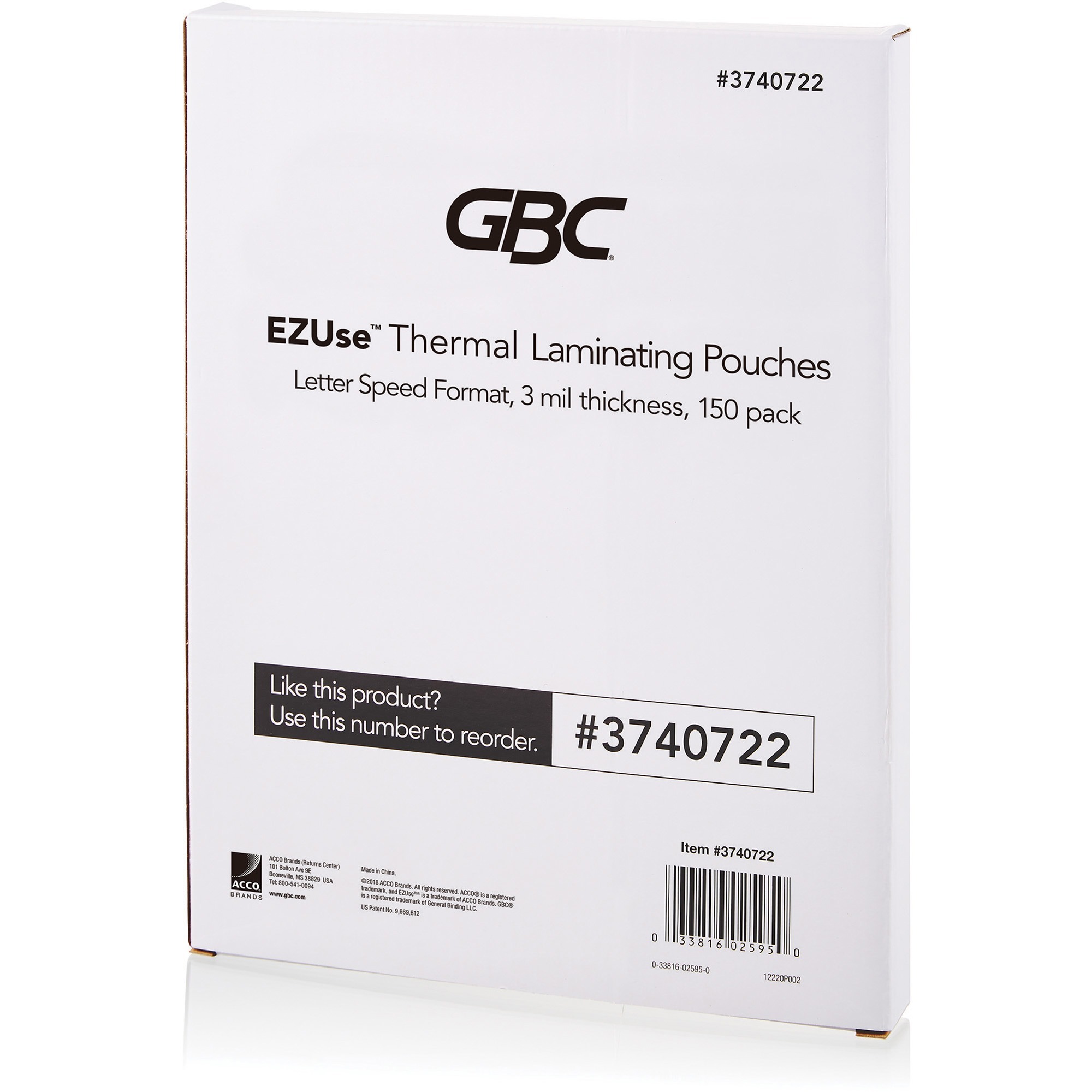 GBC Fusion EZUse Laminating Pouches - Sheet Size Supported: Letter 8.50" Width x 11" Length - Laminating Pouch/Sheet Size: 3 mil Thickness - Glossy - for Document - UV Resistant - Clear - 150 / Pack
