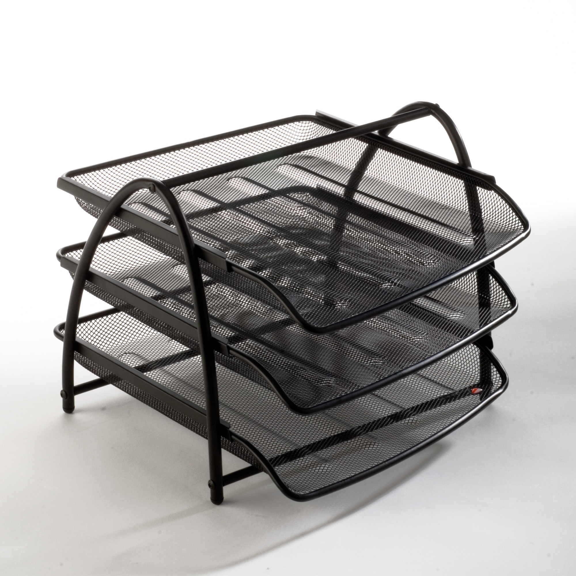 Alba Sliding Letter Tray - Black - Metal - 1 Each