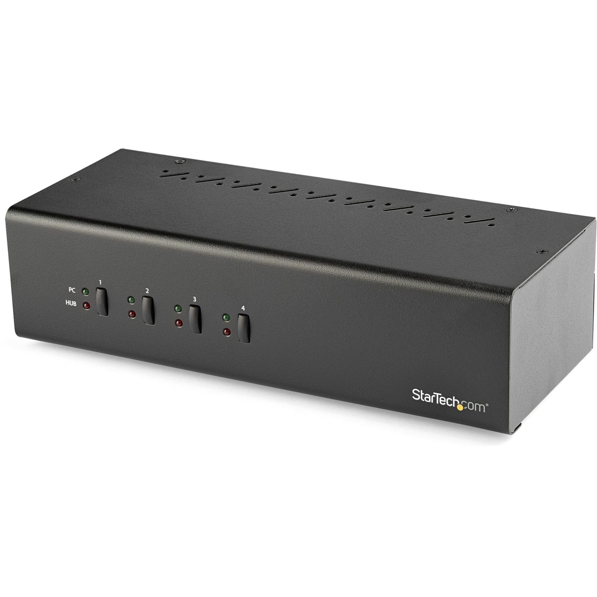 StarTech.com 4-Port Dual-Monitor DVI KVM Switch with USB 3.0 Hub - 4 Computer(s) - 1 Local User(s) - 2048 x 1536 - 8 x USB - 10 x DVI - Desktop - TAA Compliant