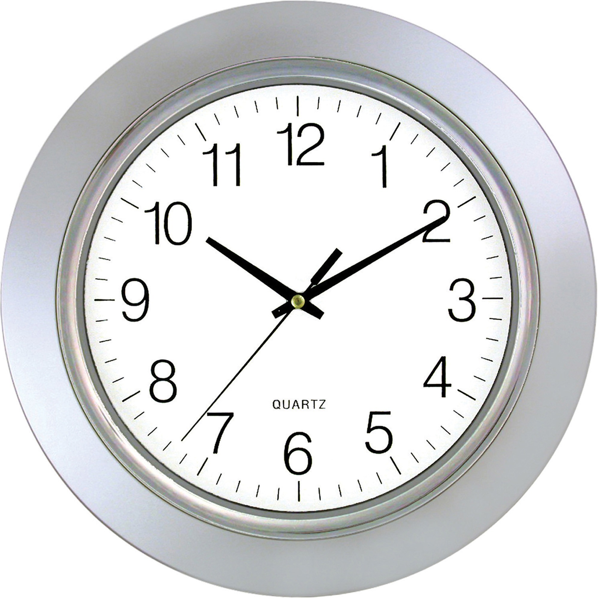 Timekeeper 13" Wall Clock, Chrome Bezel Analog Quartz Madill The Office Company