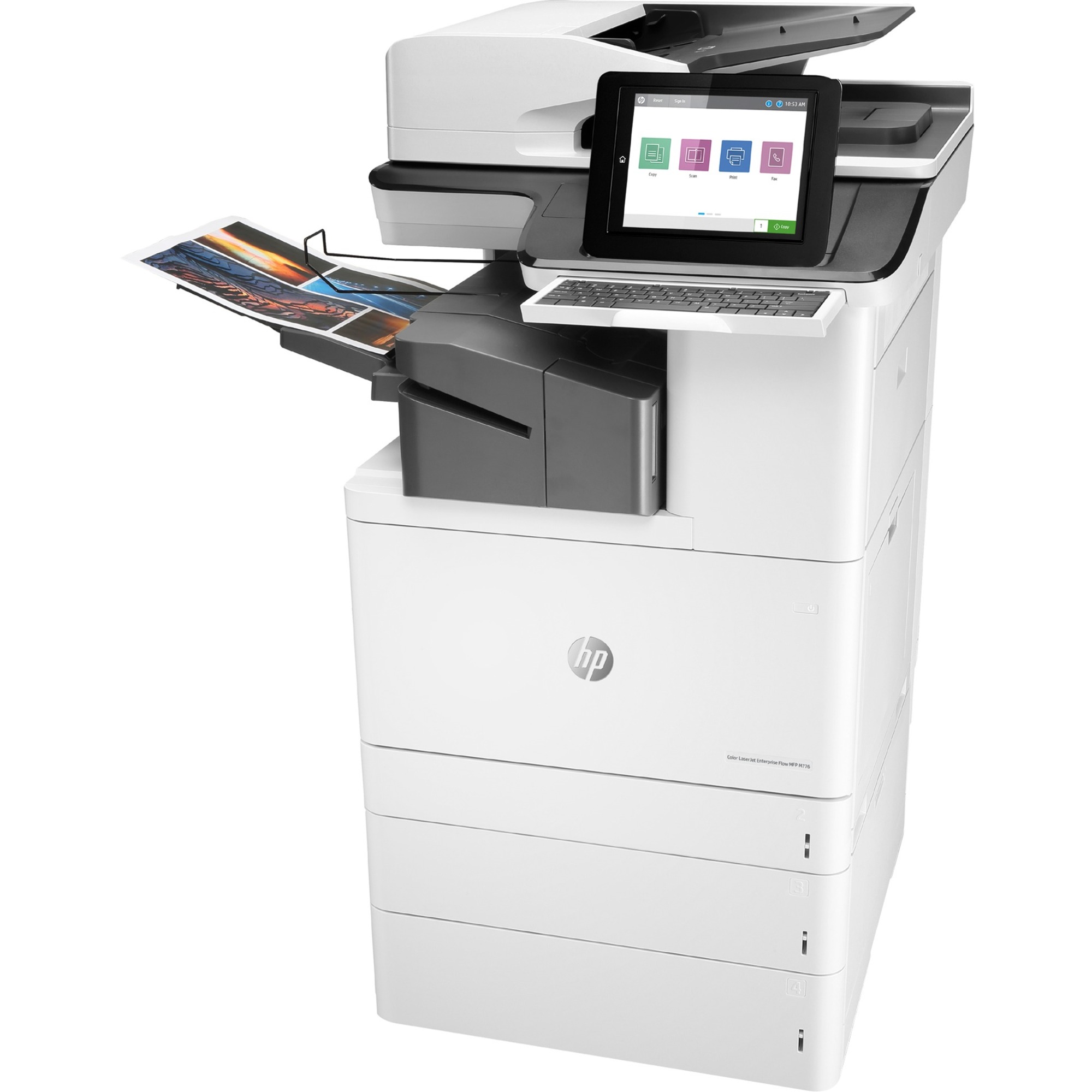 HP LaserJet Enterprise M776 M776zs Laser Multifunction Printer-Color-Copier/Fax/Scanner-46 ppm Mono/46 ppm Color Print-1200x1200 dpi Print-Automatic Duplex Print-200000 Pages-1750 sheets Input-Color Flatbed Scanner-600 dpi Optical Scan-Wireless LAN - Copi