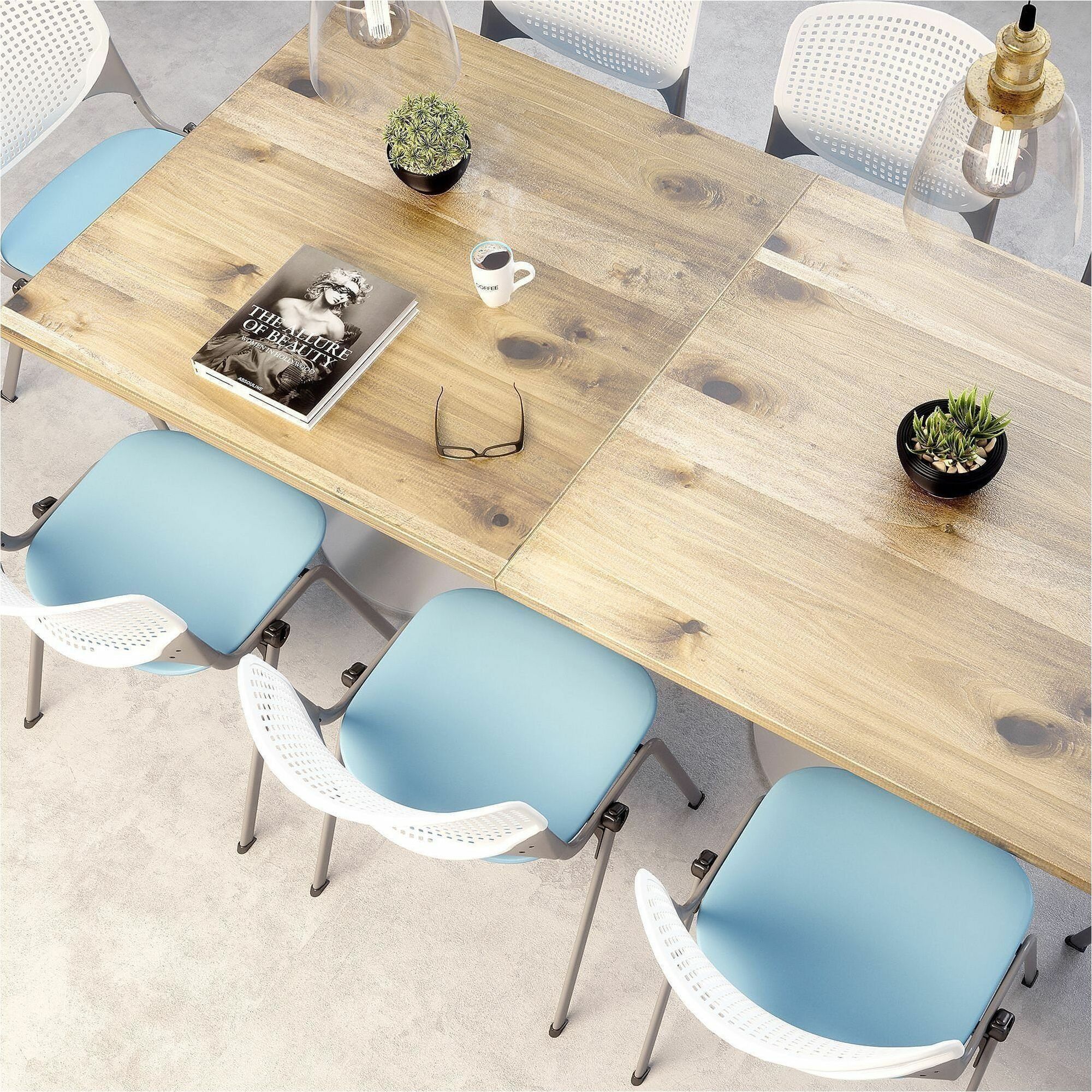 KFI 30" Square Wood Pedestal Table