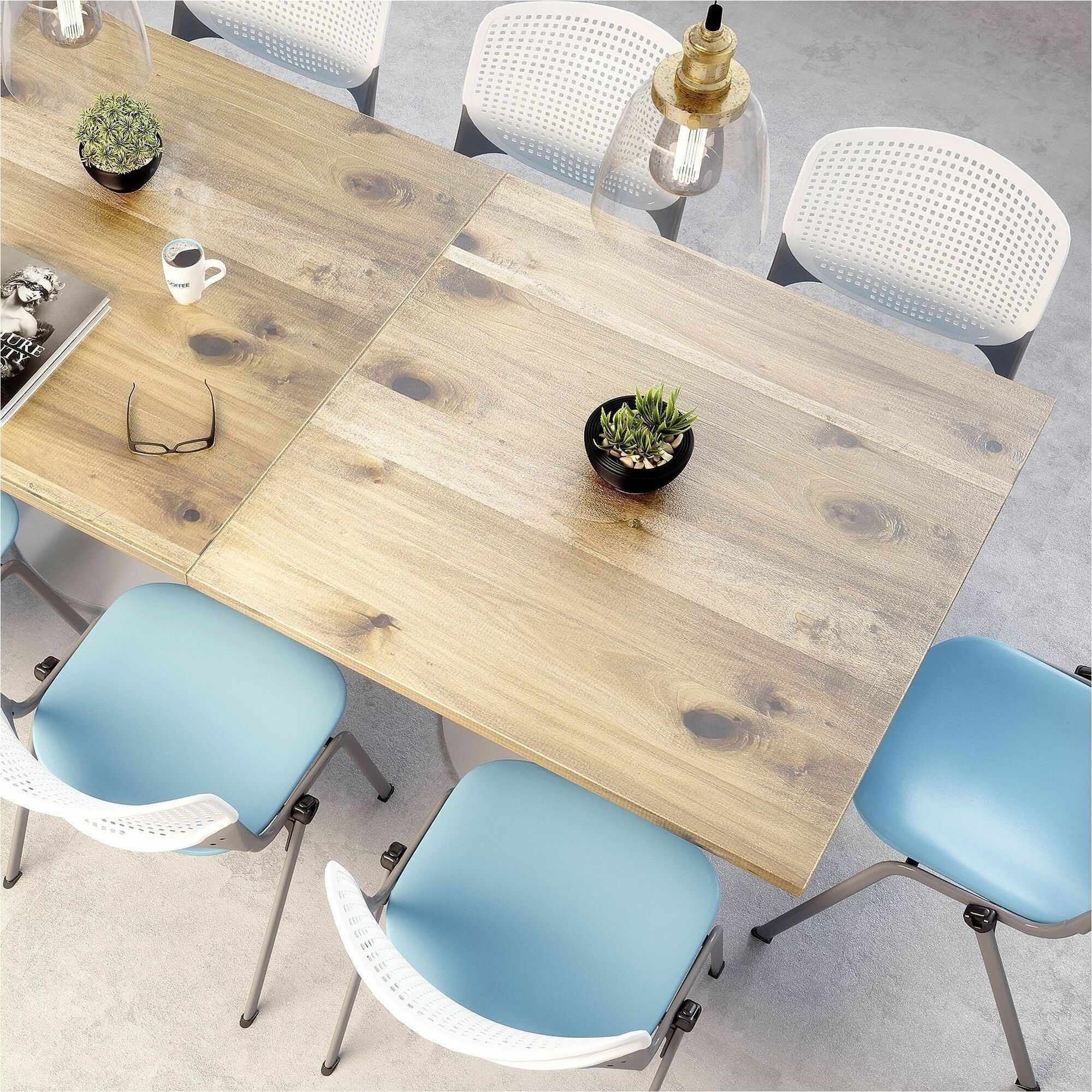 KFI 42" Square Wood Pedestal Table