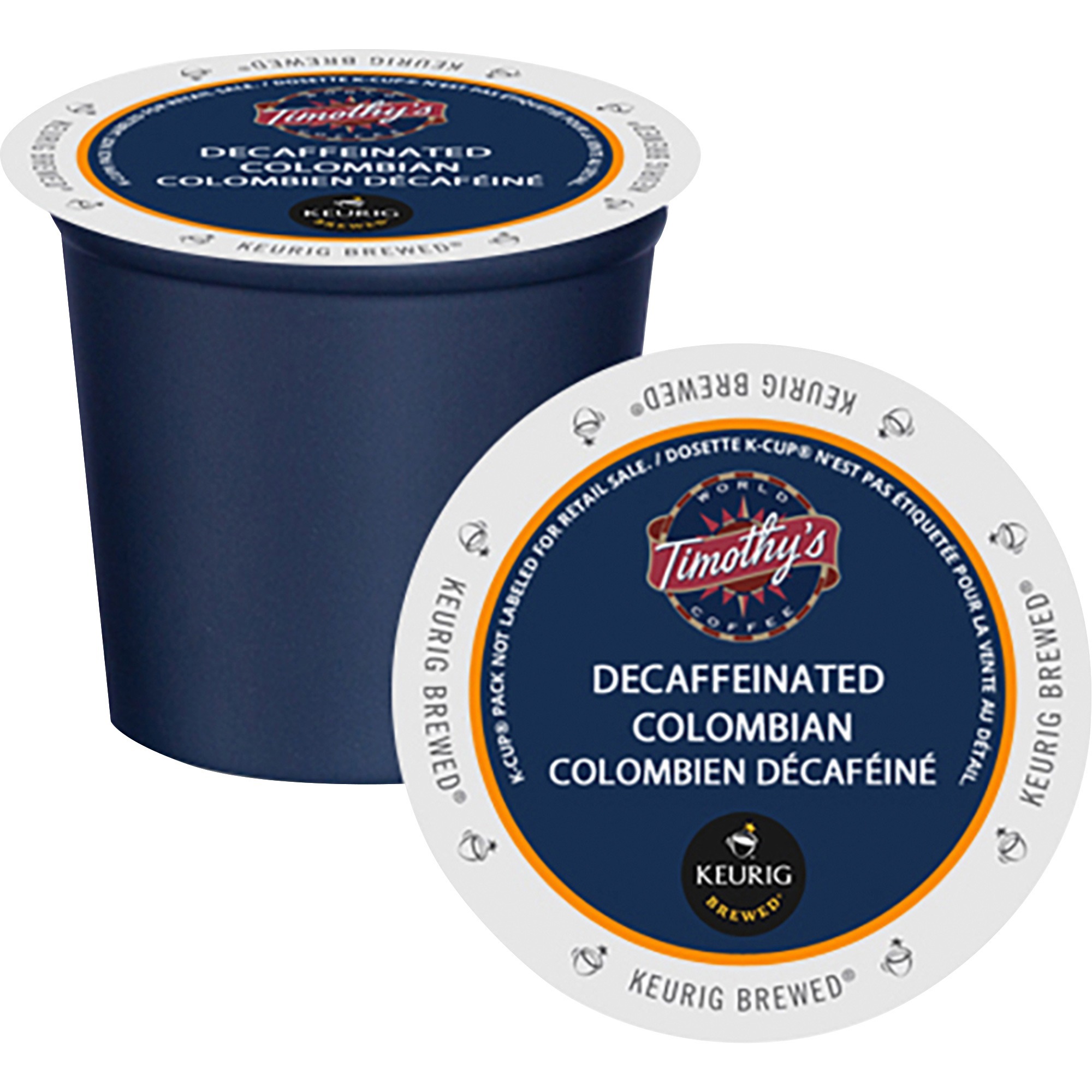 Timothy's World Coffee Colombian Decaf Coffee KCup Compatible with