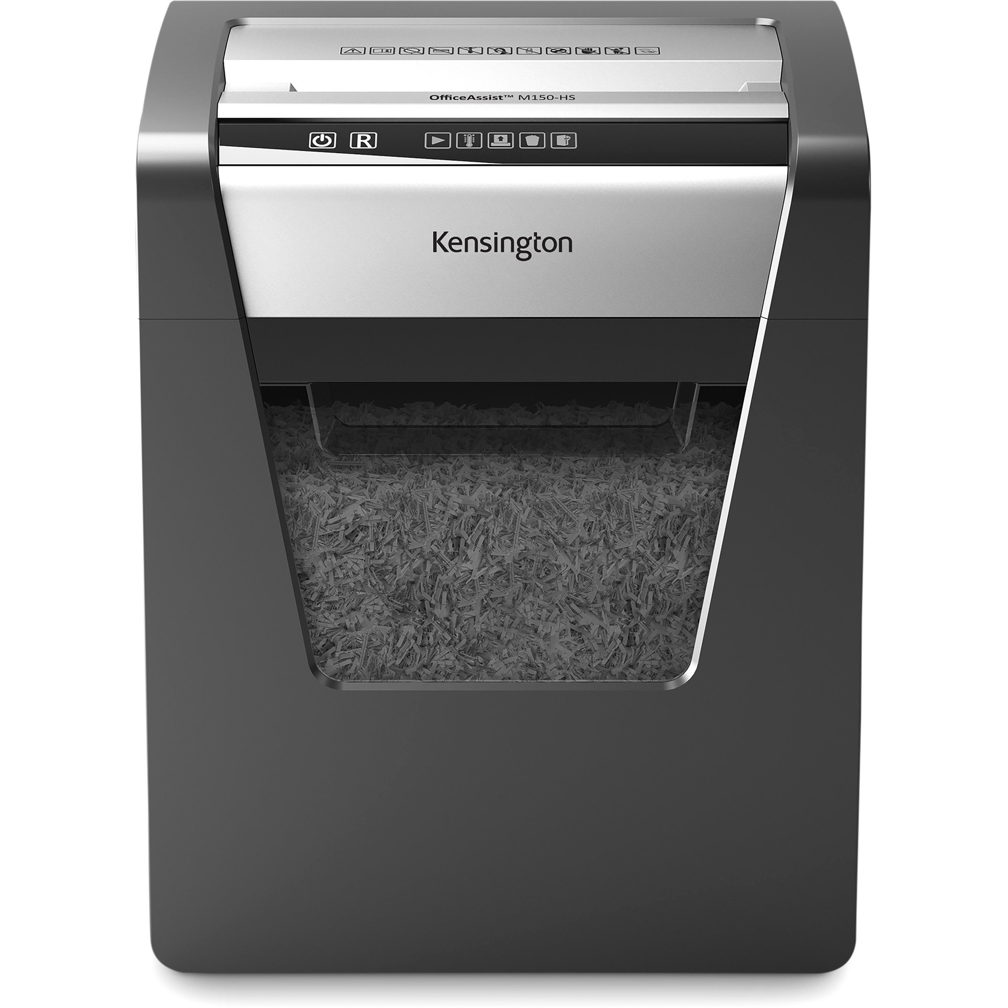 Kensington OfficeAssist Shredder M150-HS Anti-Jam Micro Cut - Continuous Shredder - Micro Cut - 10 Per Pass - for shredding Paper, Paper Clip, Staples - 0.1" (1.98 mm) x 0.6" (15.08 mm) Shred Size - P-5 - 2 Hour Run Time - 22.71 L Wastebin Capacity