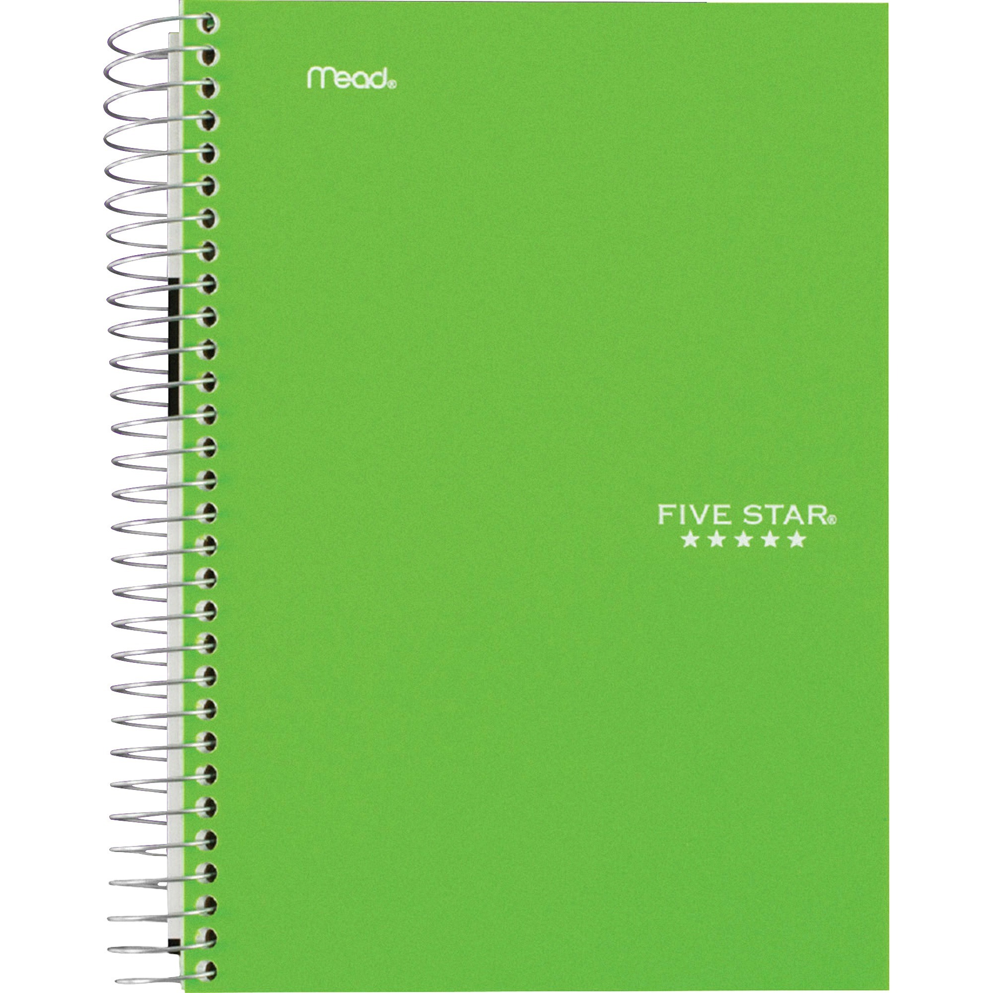 Mead Five Star Wirebound Subject Notebook - 5 Subject(s) - 180 Sheets - 360 Pages - Wire Bound - 3 Hole(s) - 6" x 9 1/2" Sheet Size - Durable Cover, Water Resistant, Perforated, Bleed Resistant, Spiral Lock, Divider - 6 / Pack