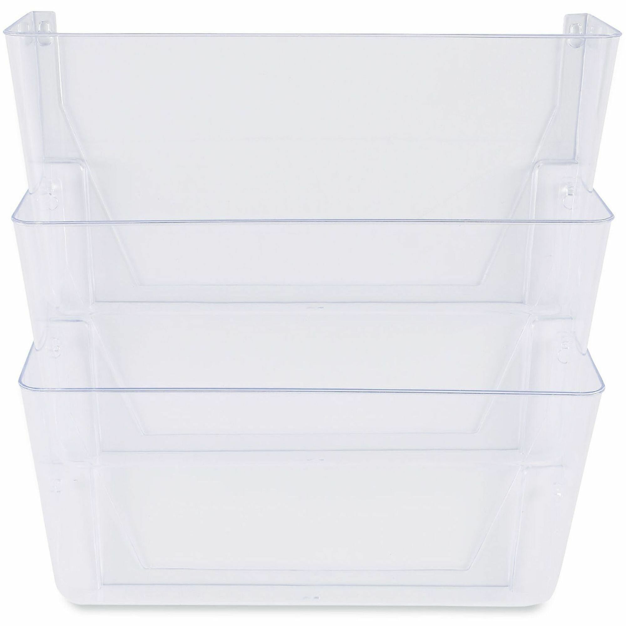 Universal Wall Files, 3 Sections, Letter Size, 13" x 4" x 14" , Clear, 3/Set