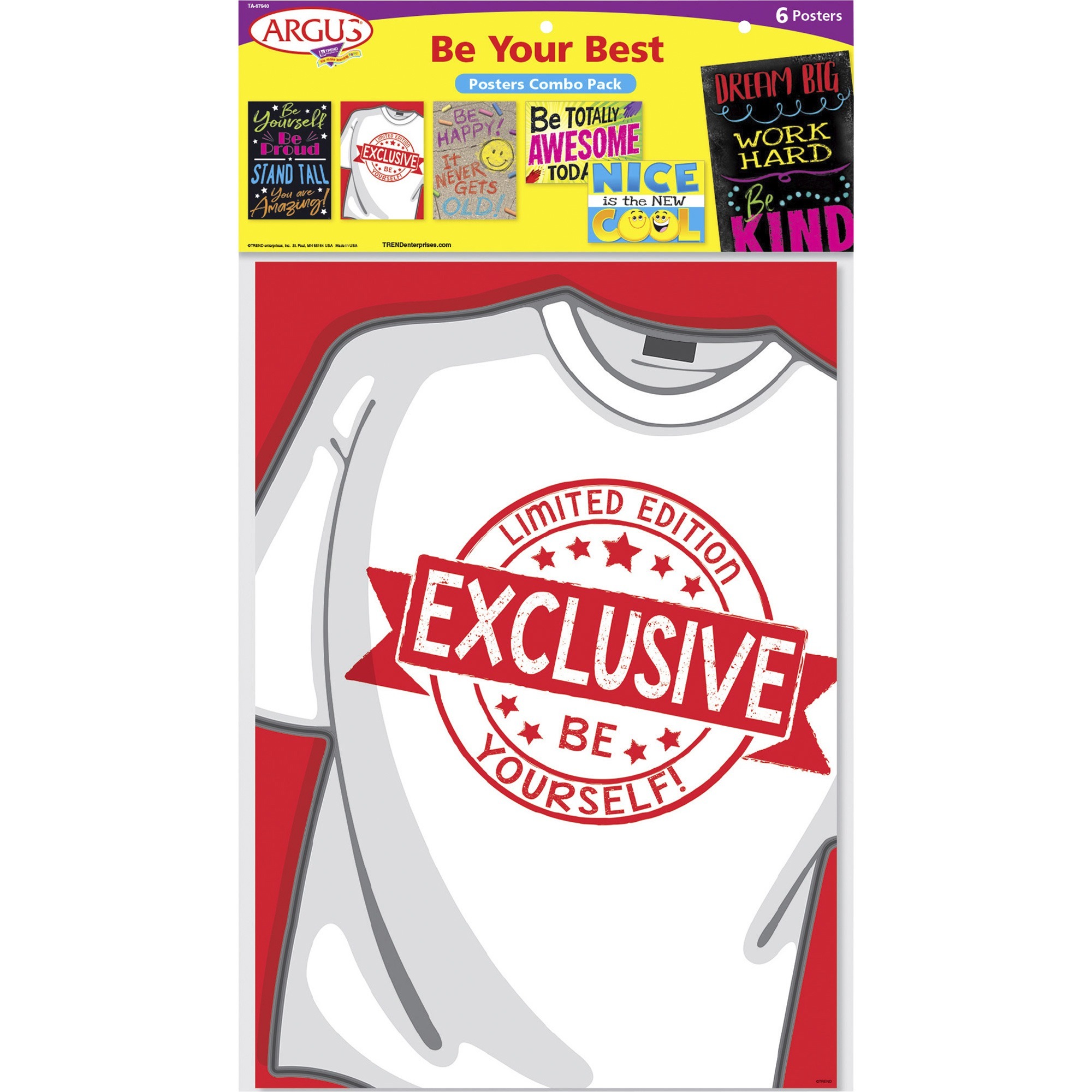Trend Be Your Best ARGUS Posters Combo Pack - 13.4" Width x 25" Height - Multicolor