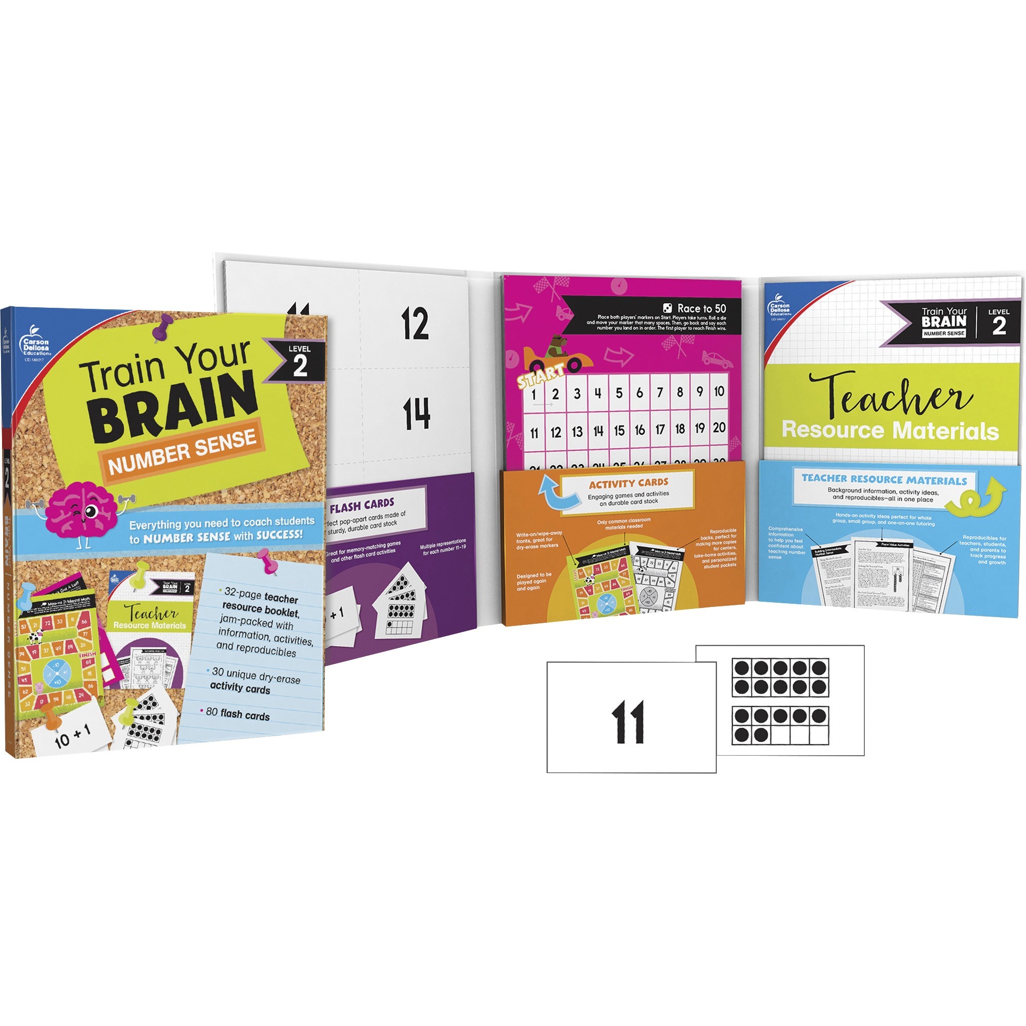 Carson Dellosa Education Train Your Brain Number Sense Class Kit - Classroom Activities, Fun and Learning - Recommended For 5-8 Year - 1.10" Height x 11.60" Width x 8.90" Depth - Multi - 1 Each