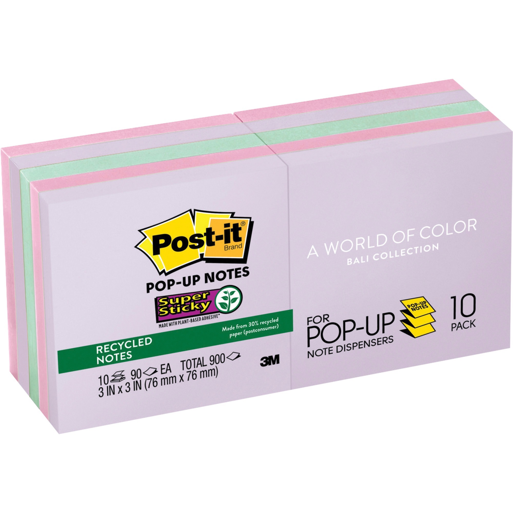 Postit® Note Pad 3" x 3" Square 90 Sheets per Pad Adhesive