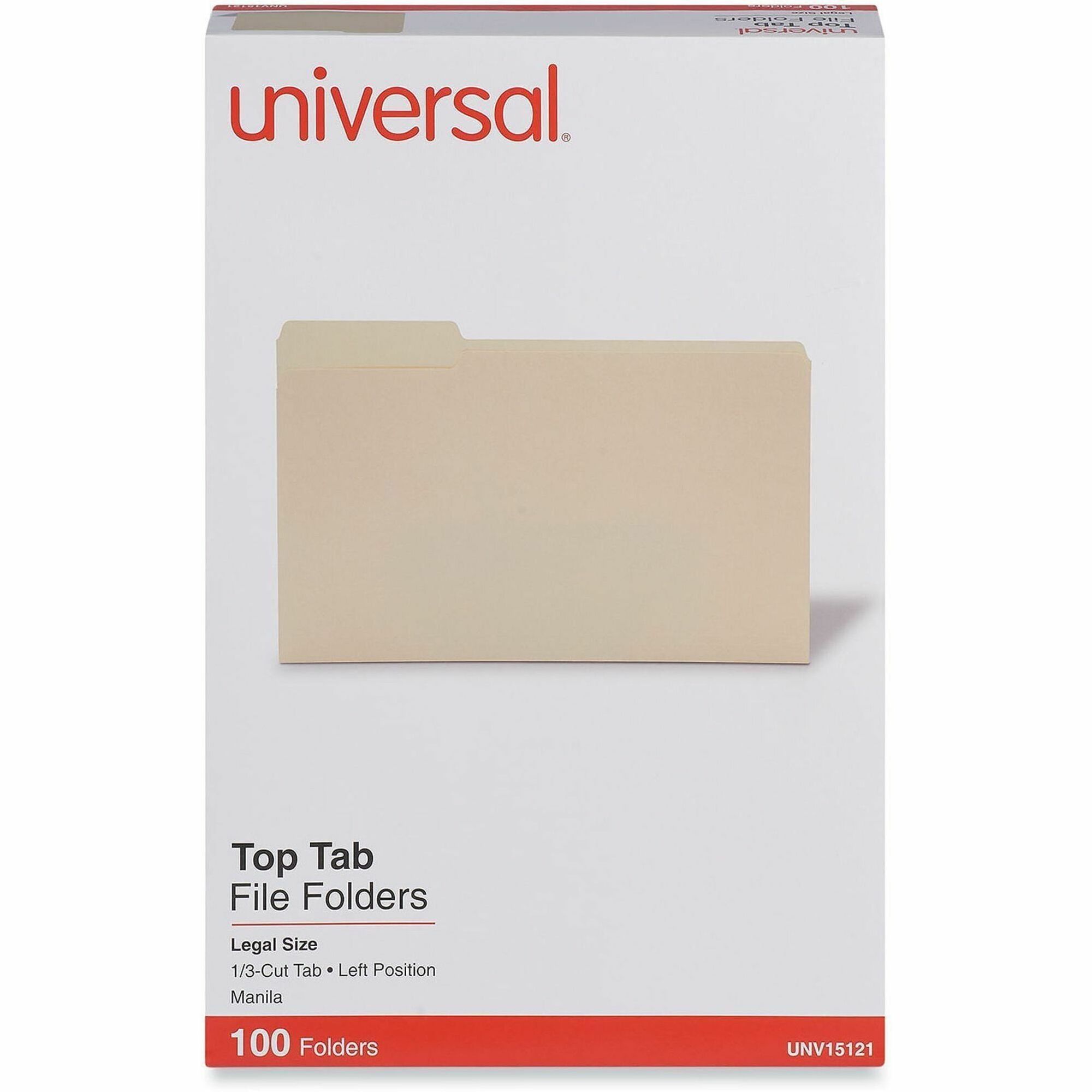 Universal 1/3 Tab Cut Legal Top Tab File Folder