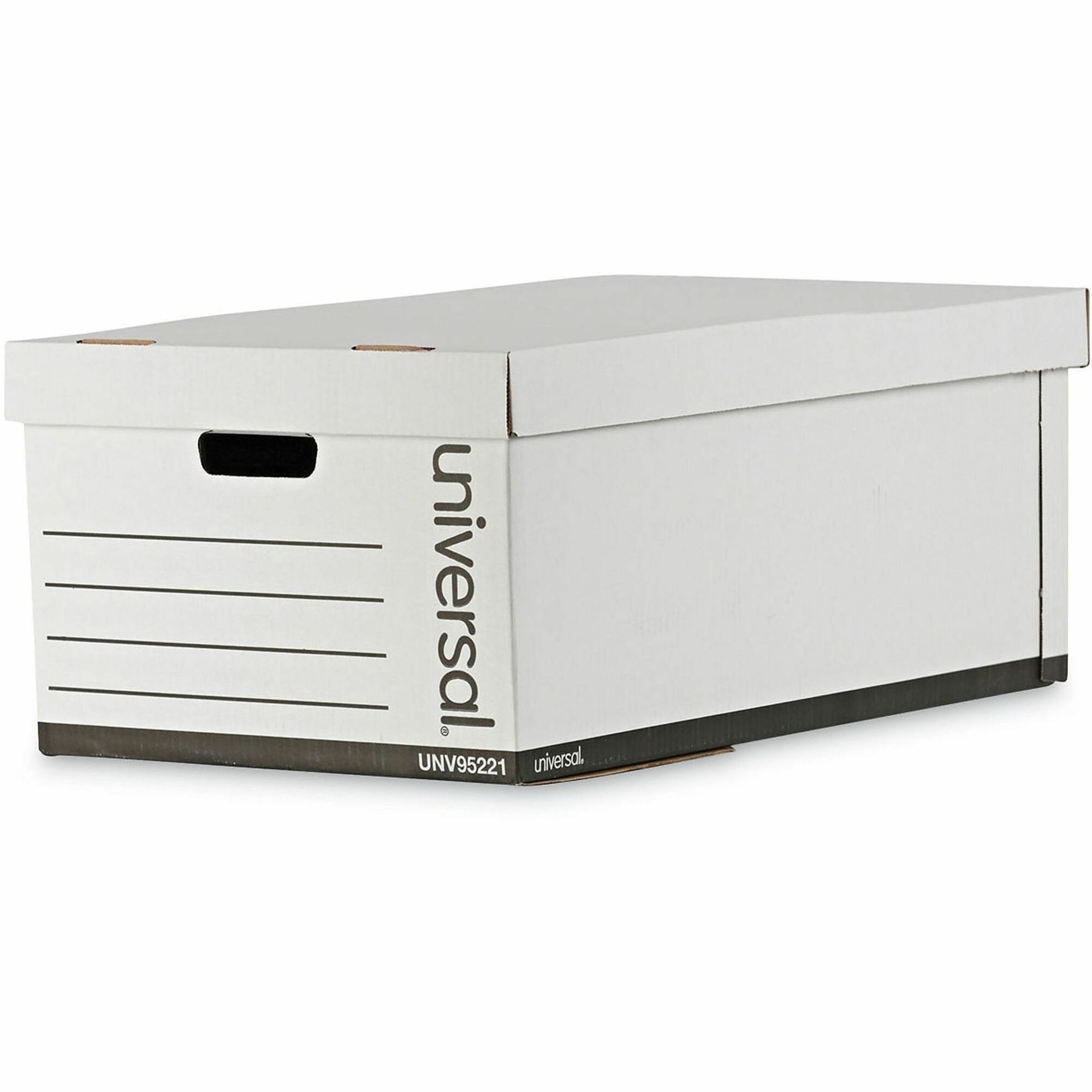 Universal Medium-Duty Easy Assembly Storage Box, Legal Files, White, 12/Carton