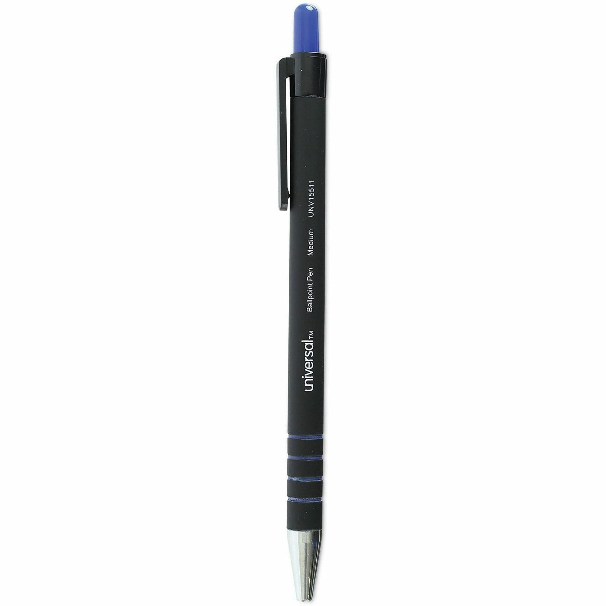Universal Ballpoint Pen, Retractable, Medium 1 mm, Blue Ink, Blue Barrel, Dozen
