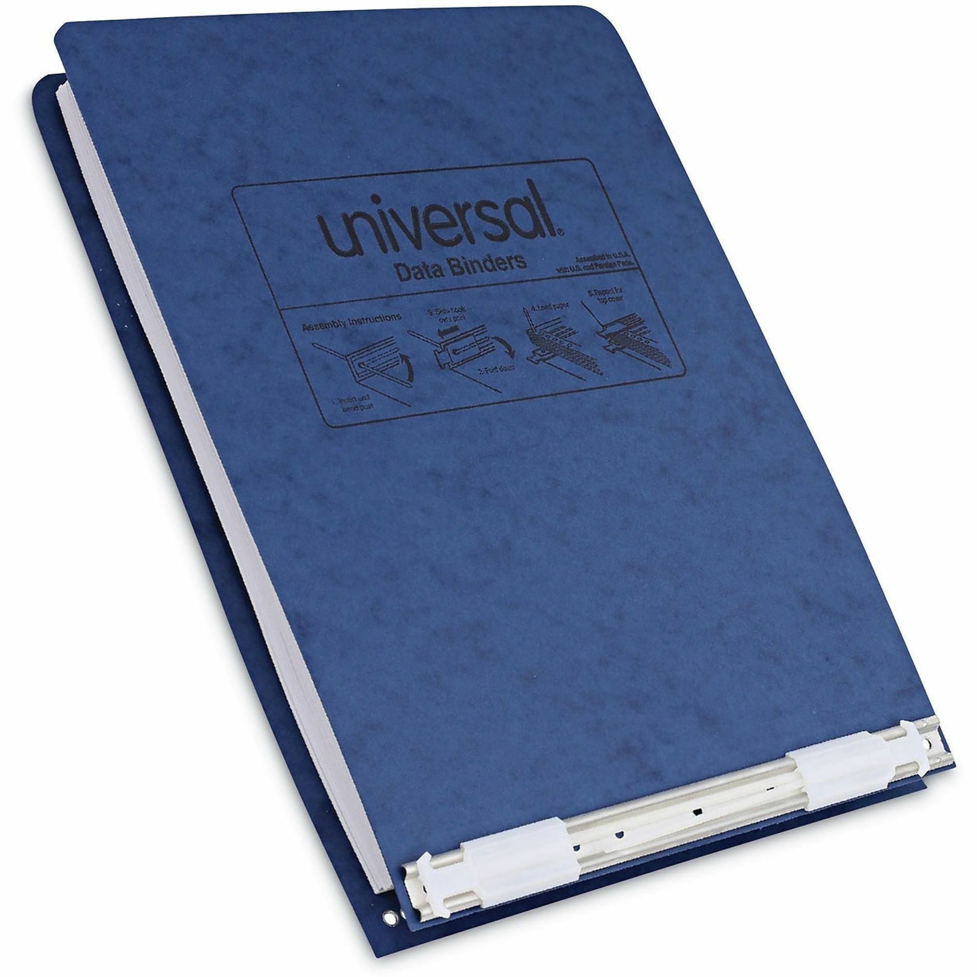 Universal Pressboard Hanging Binder, 2 Posts, 6" Capacity, 9.5 x 11, Blue