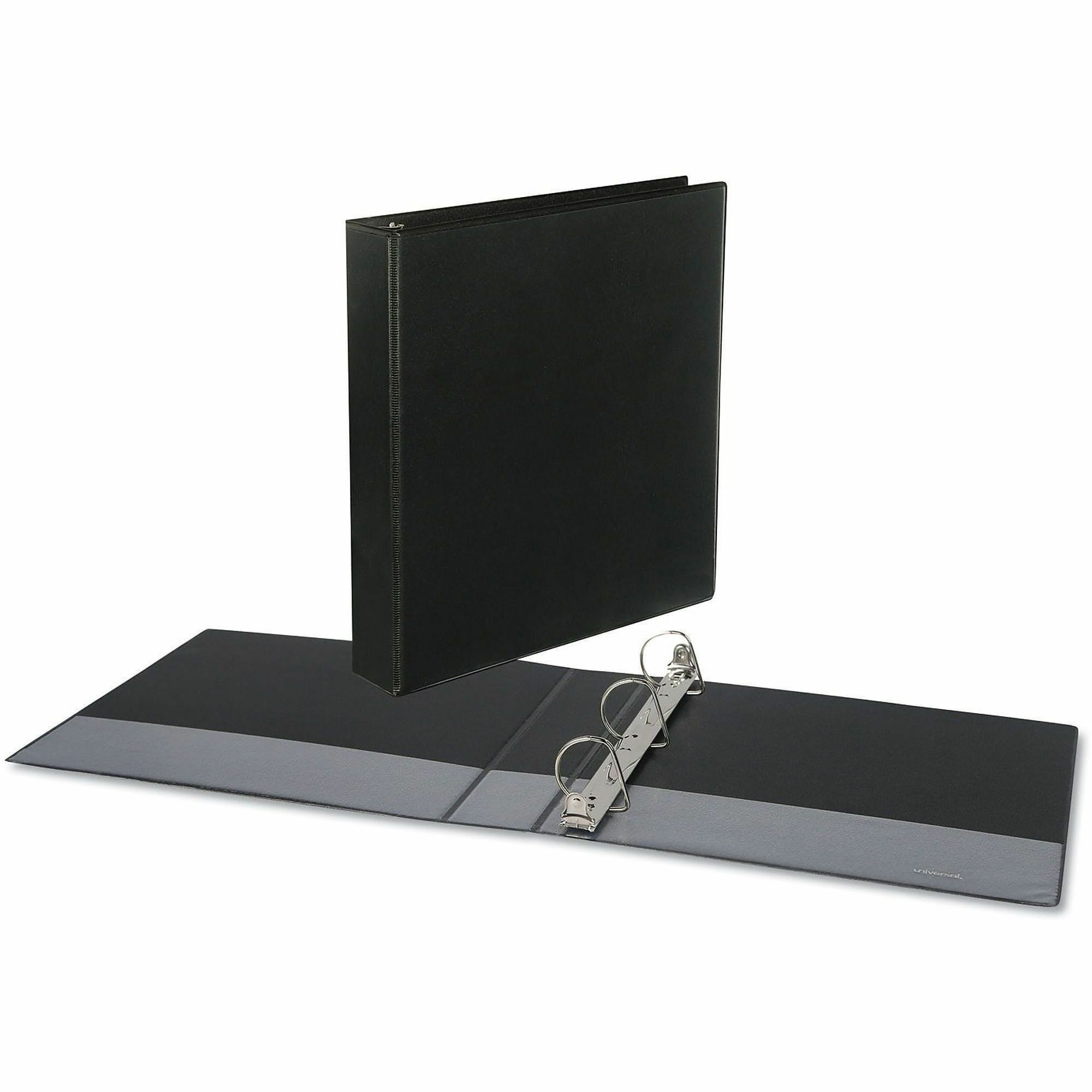 Universal Slant D-Ring View Binder, 3 Rings, 1.5" Capacity, 11 x 8.5, Black