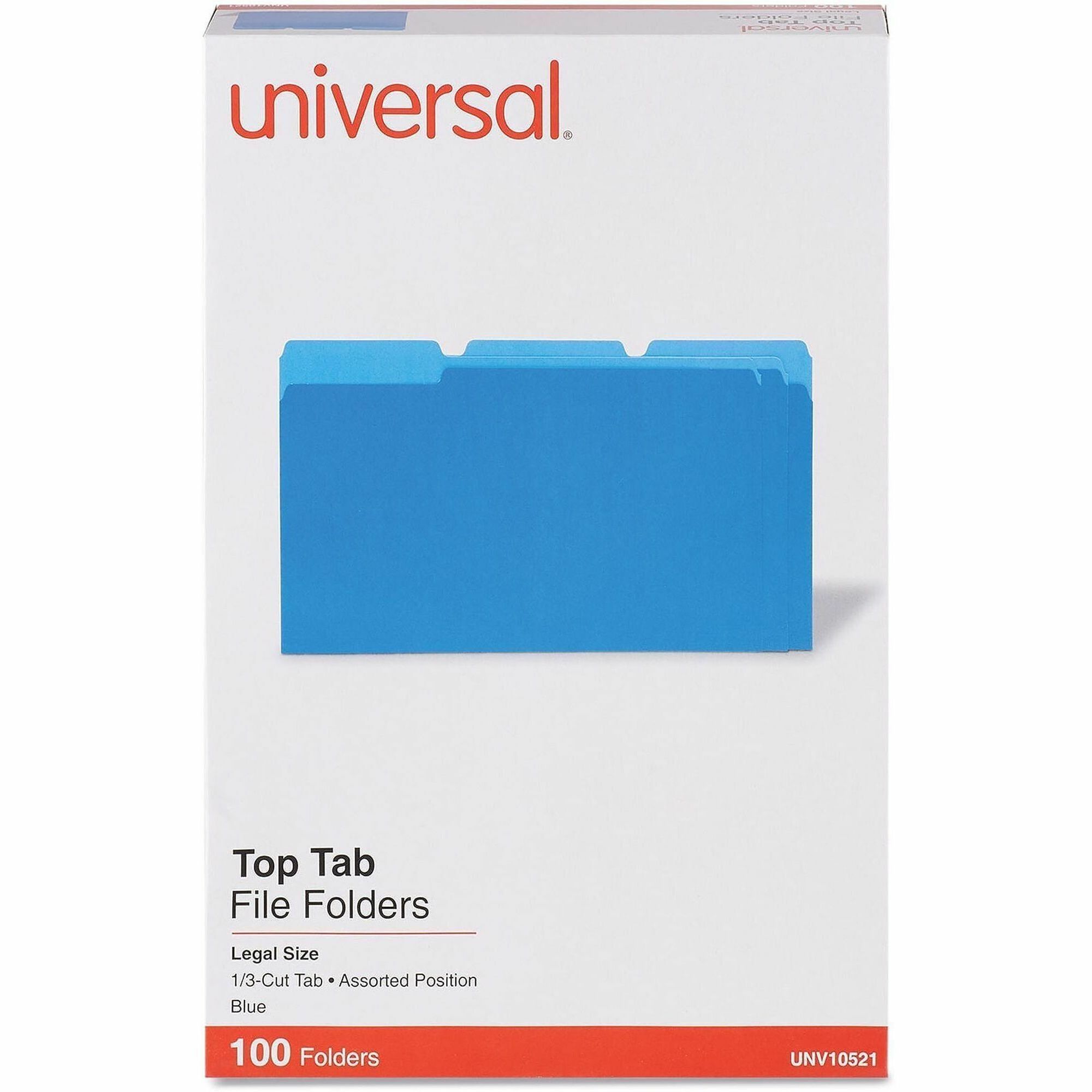 Universal 1/3 Tab Cut Legal Top Tab File Folder