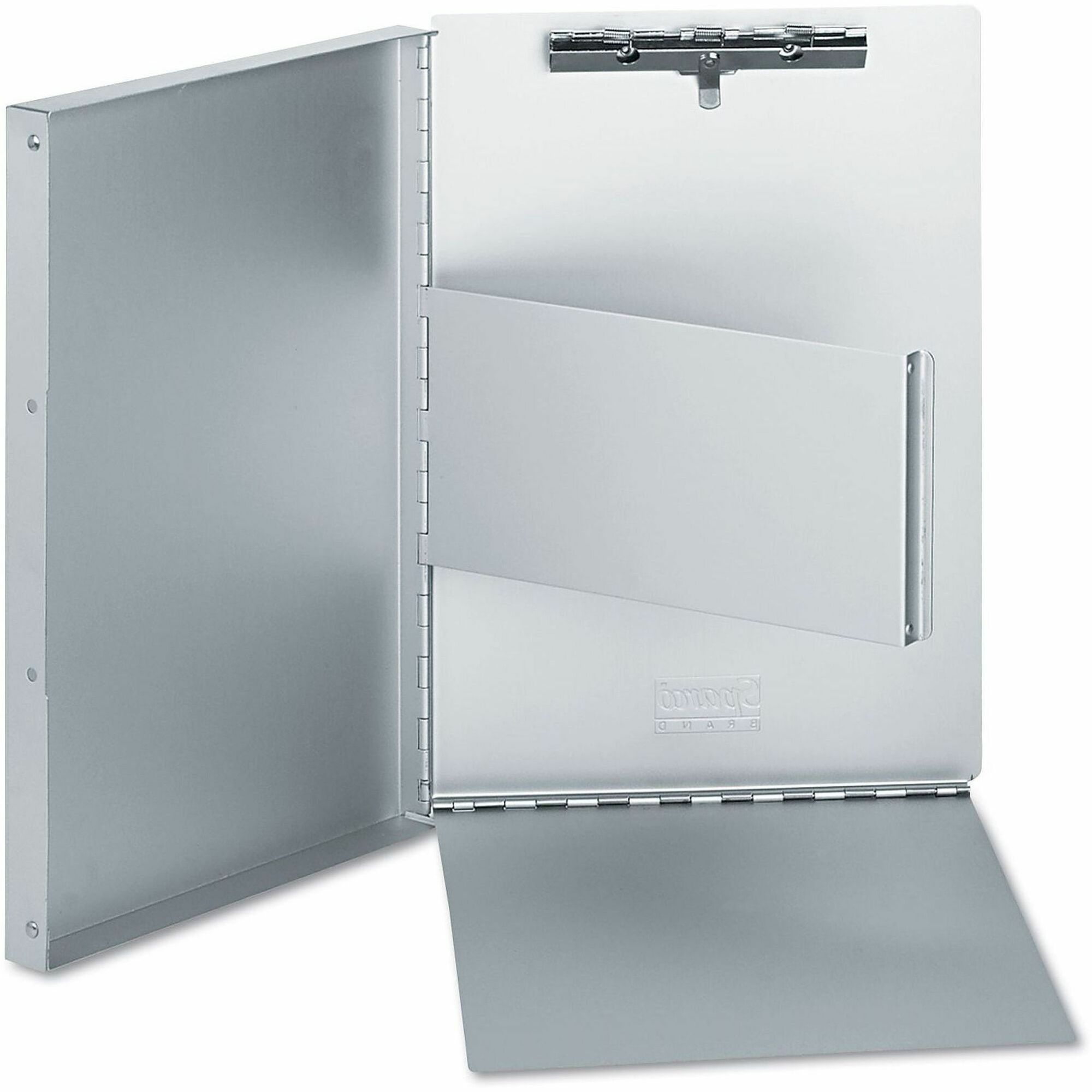 Universal Storage Clipboard - 0.40" Clip Capacity - Storage for Document, Form - 8 1/2" x 11" Sheet Size - Aluminum - Aluminum - 1 Each