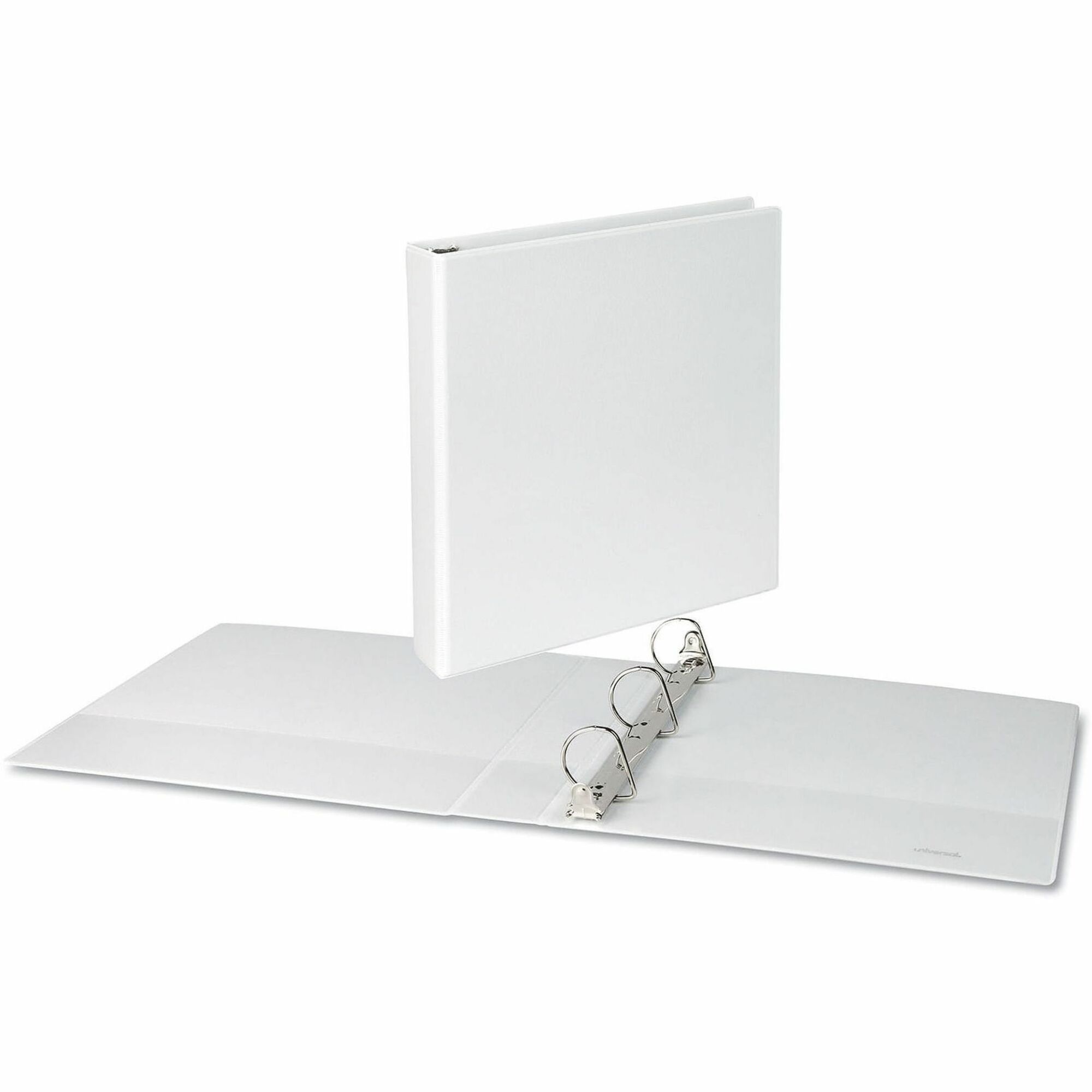 Universal Slant D-Ring View Binder, 3 Rings, 1.5" Capacity, 11 x 8.5, White