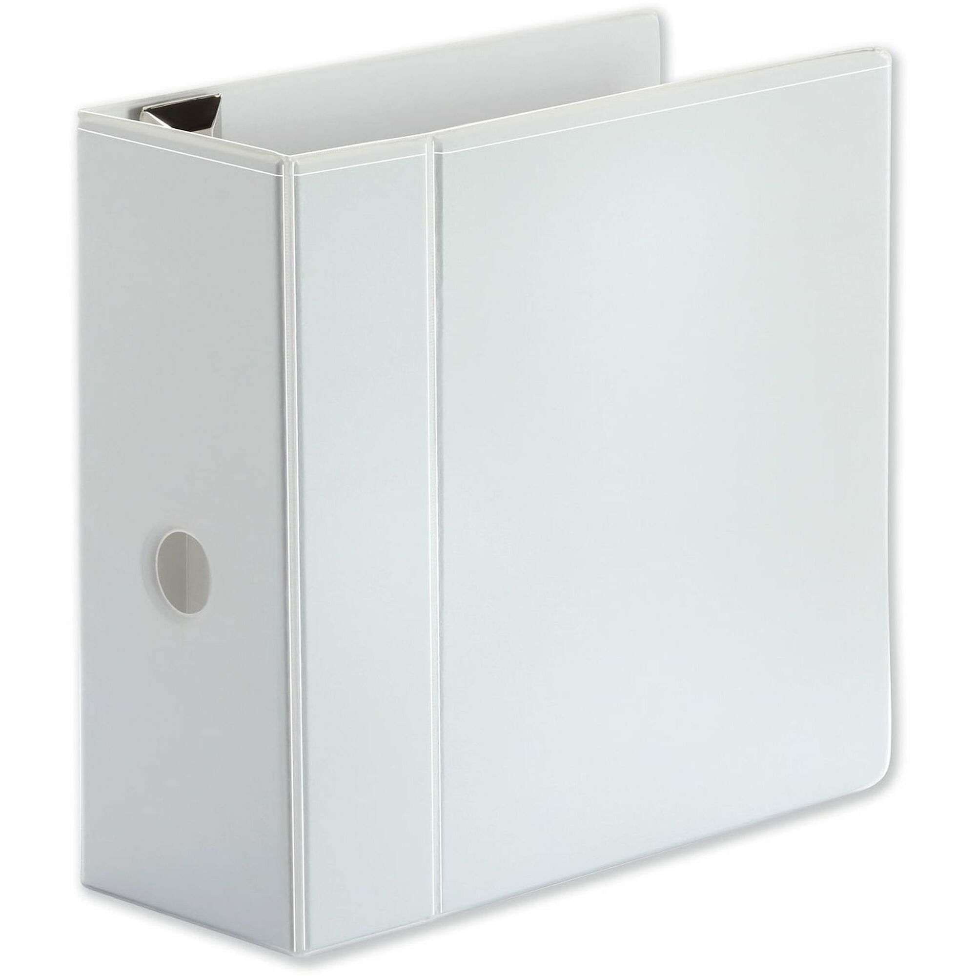 Universal Deluxe Easy-to-Open D-Ring View Binder, 3 Rings, 5" Capacity, 11 x 8.5, White