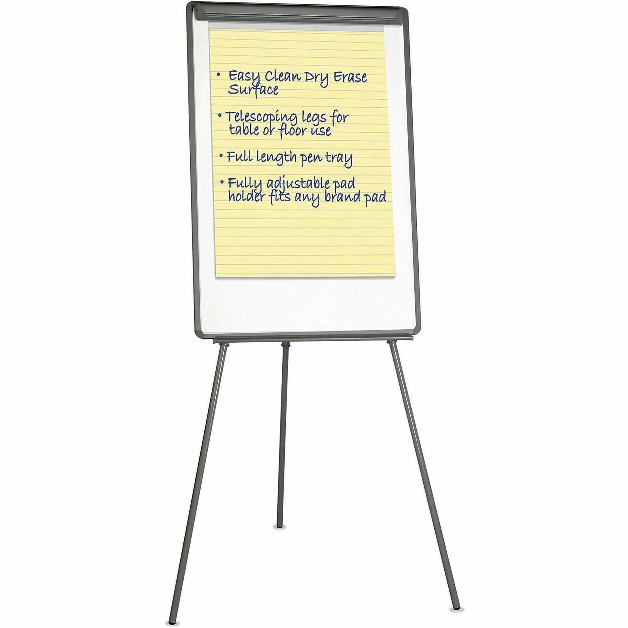 Universal Dry Erase Board with Tripod Easel, 29" x 41" , White Surface