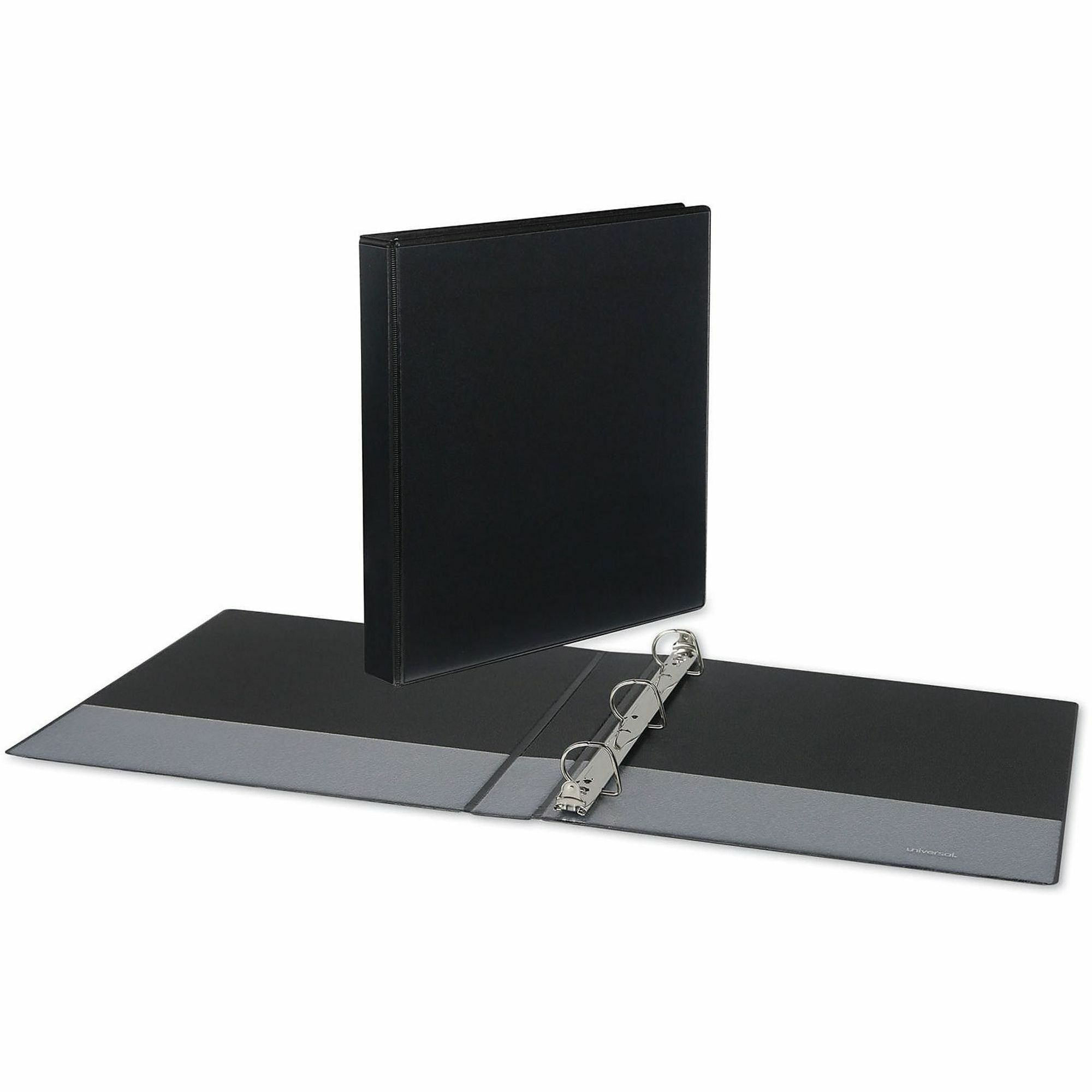 Universal Slant D-Ring View Binder, 3 Rings, 1" Capacity, 11 x 8.5, Black