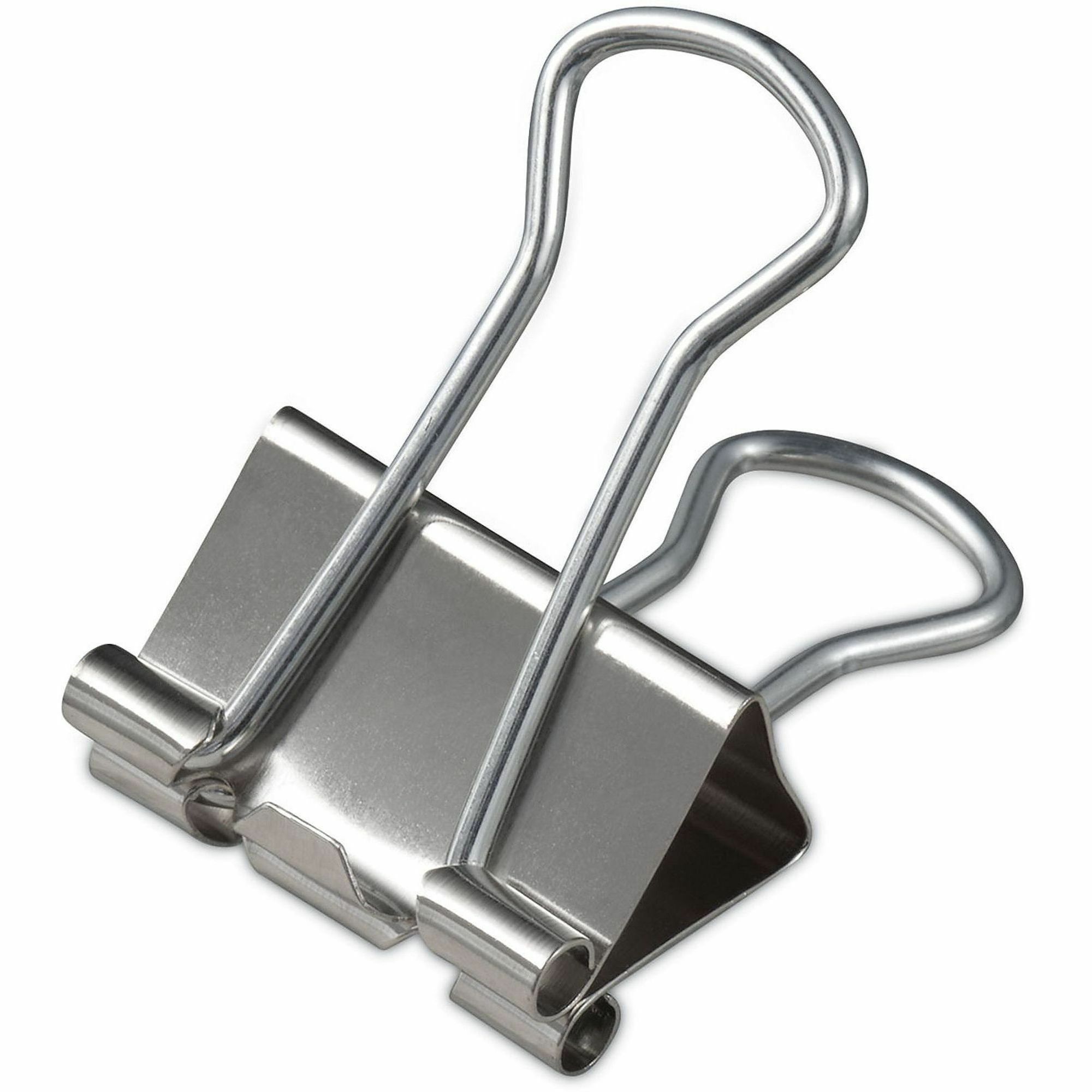 Universal Binder Clips with Storage Tub, Small, Silver, 40/Pack