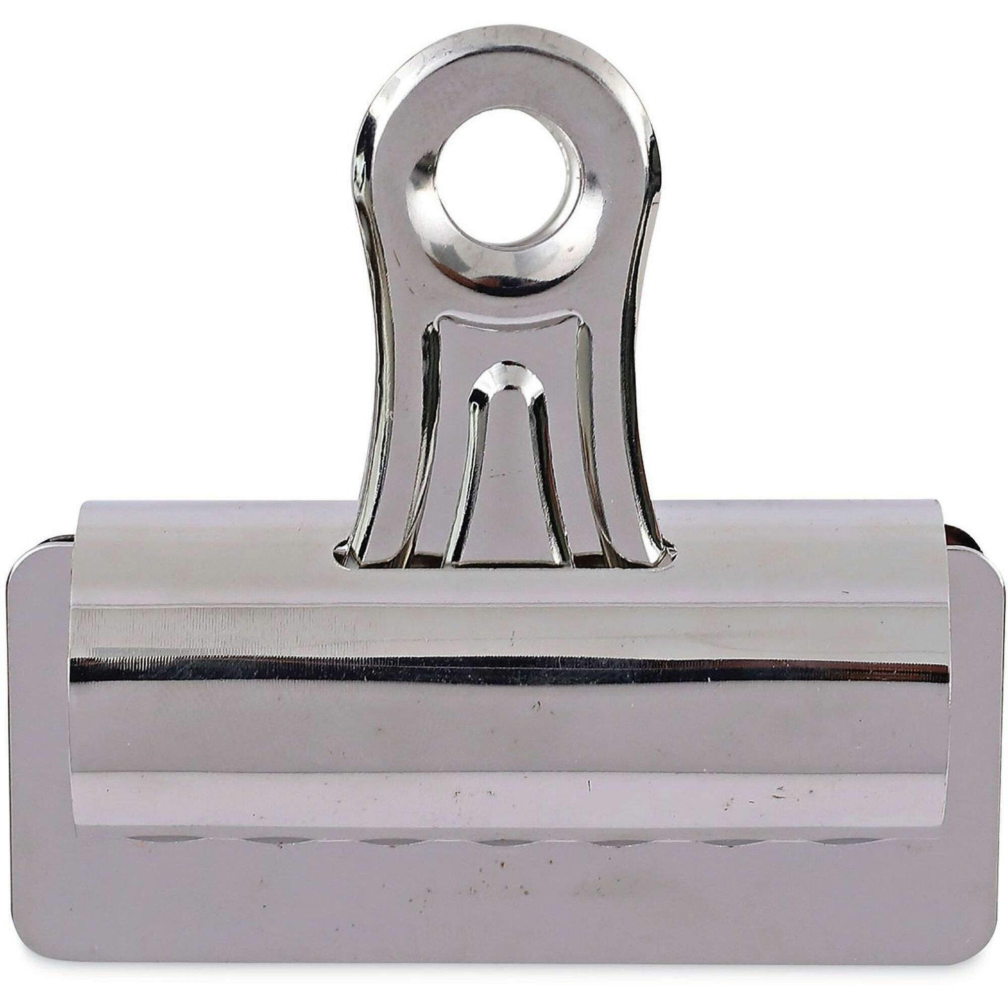 Universal Bulldog Clips, Jumbo, Nickel, 12/Pack