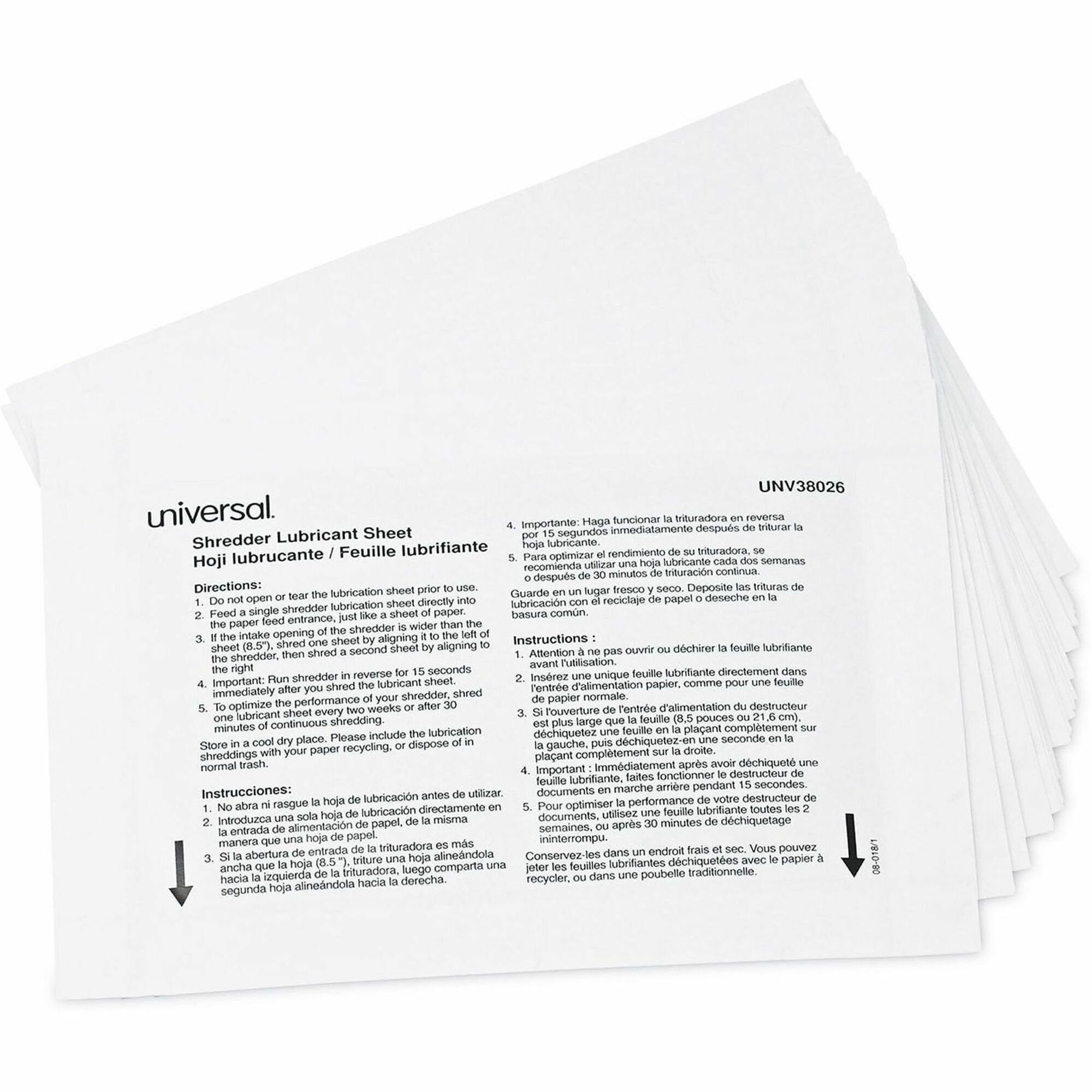 Universal Shredder Lubricant Sheet