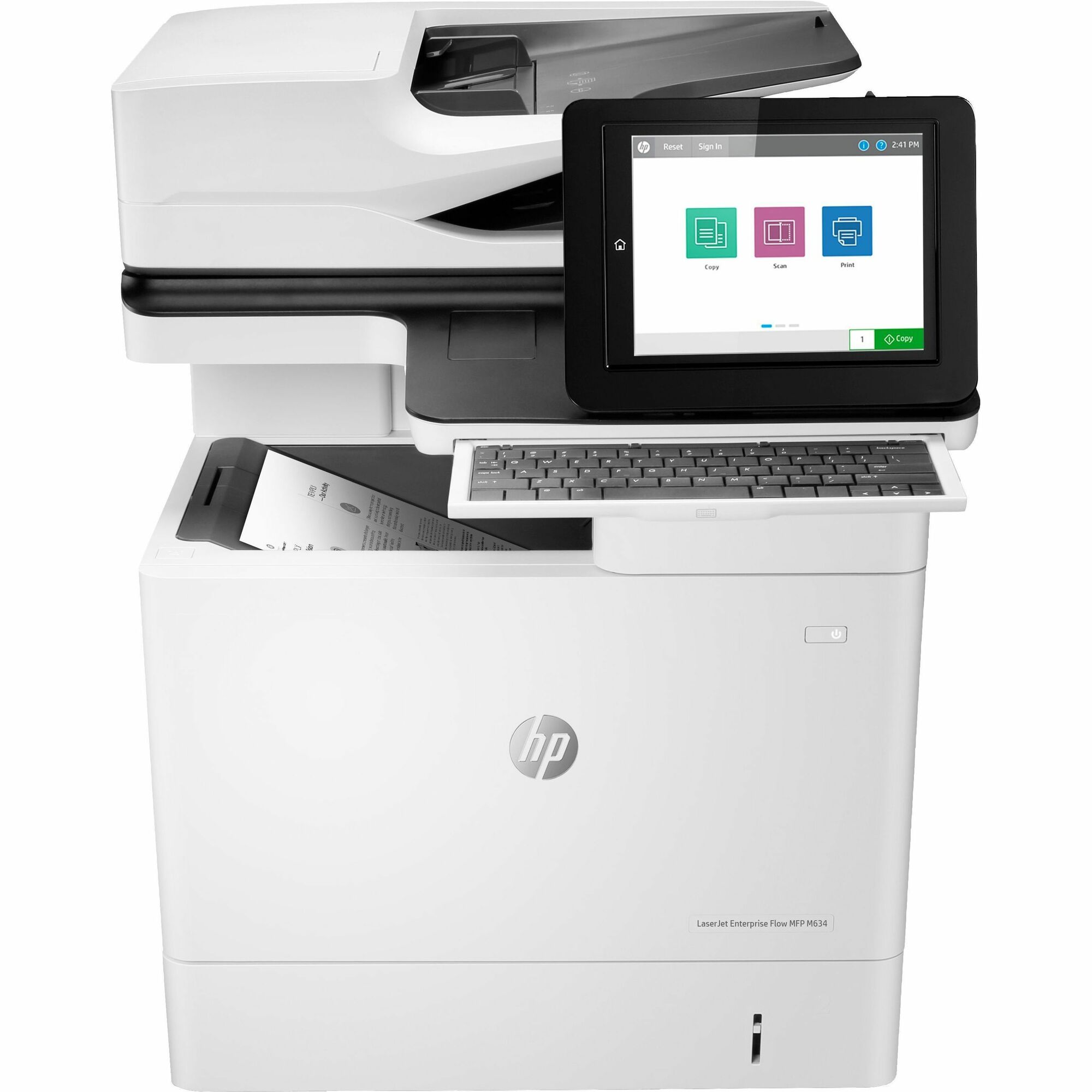 HP LaserJet M634h Laser Multifunction Printer-Monochrome-Copier/Scanner-52 ppm Mono Print-1200x1200 Print-Automatic Duplex Print-300000 Pages Monthly-650 sheets Input-Color Scanner-600 Optical Scan-Gigabit Ethernet - Copier/Printer/Scanner - 52 ppm Mono P
