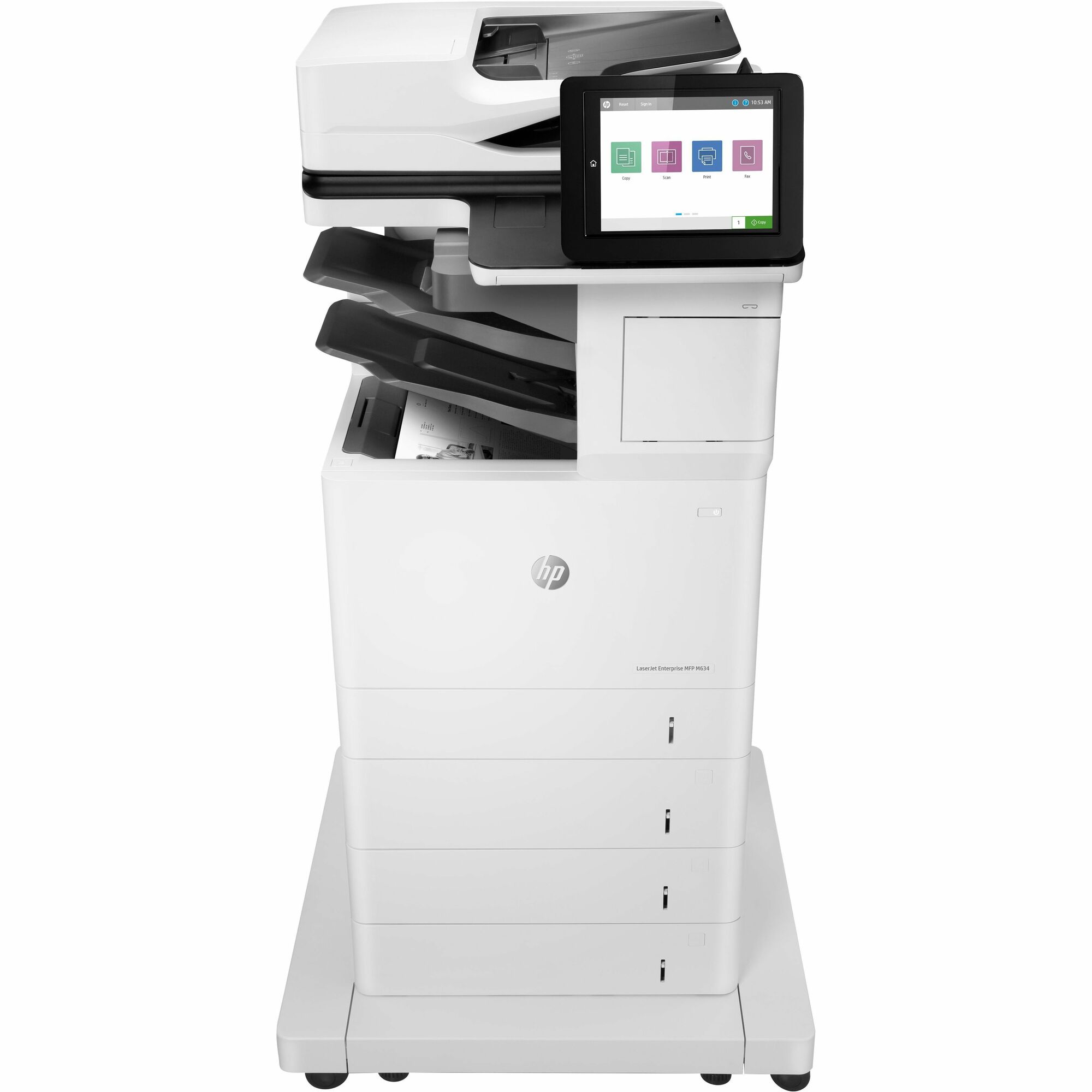 HP LaserJet Enterprise M634z Laser Multifunction Printer-Monochrome-Copier/Fax/Scanner-55 ppm Mono Print-1200x1200 dpi Print-Automatic Duplex Print-300000 Pages-2300 sheets Input-600 dpi Optical Scan-Wireless LAN-Mopria-Wi-Fi Direct - Copier/Fax/Printer/S