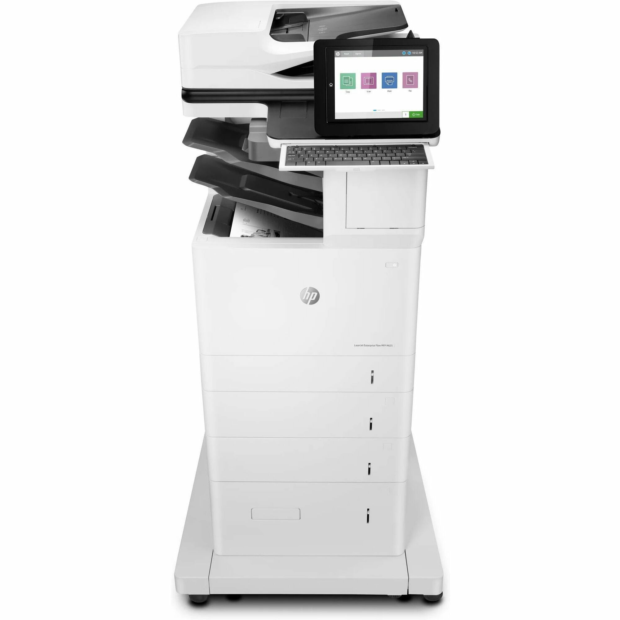 HP LaserJet M635 M635z Laser Multifunction Printer-Monochrome-Copier/Fax/Scanner-65 ppm Mono Print-1200x1200 Print-Automatic Duplex Print-300000 Pages Monthly-3200 sheets Input-Color Scanner-600 Optical Scan-Monochrome Fax-Gigabit Ethernet - Copier/Fax/Pr