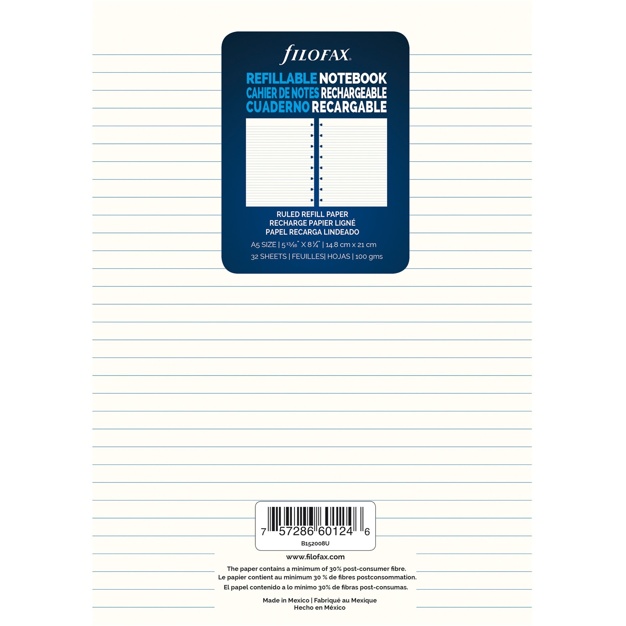 Filofax A5 Notebook Refill